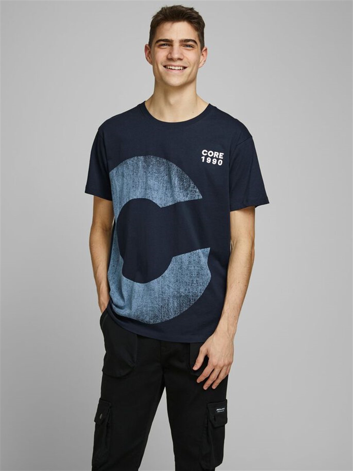 12171435Jack&Jones Jcowood Tee SS Crew Neck Erkek T-Shirt-12171435