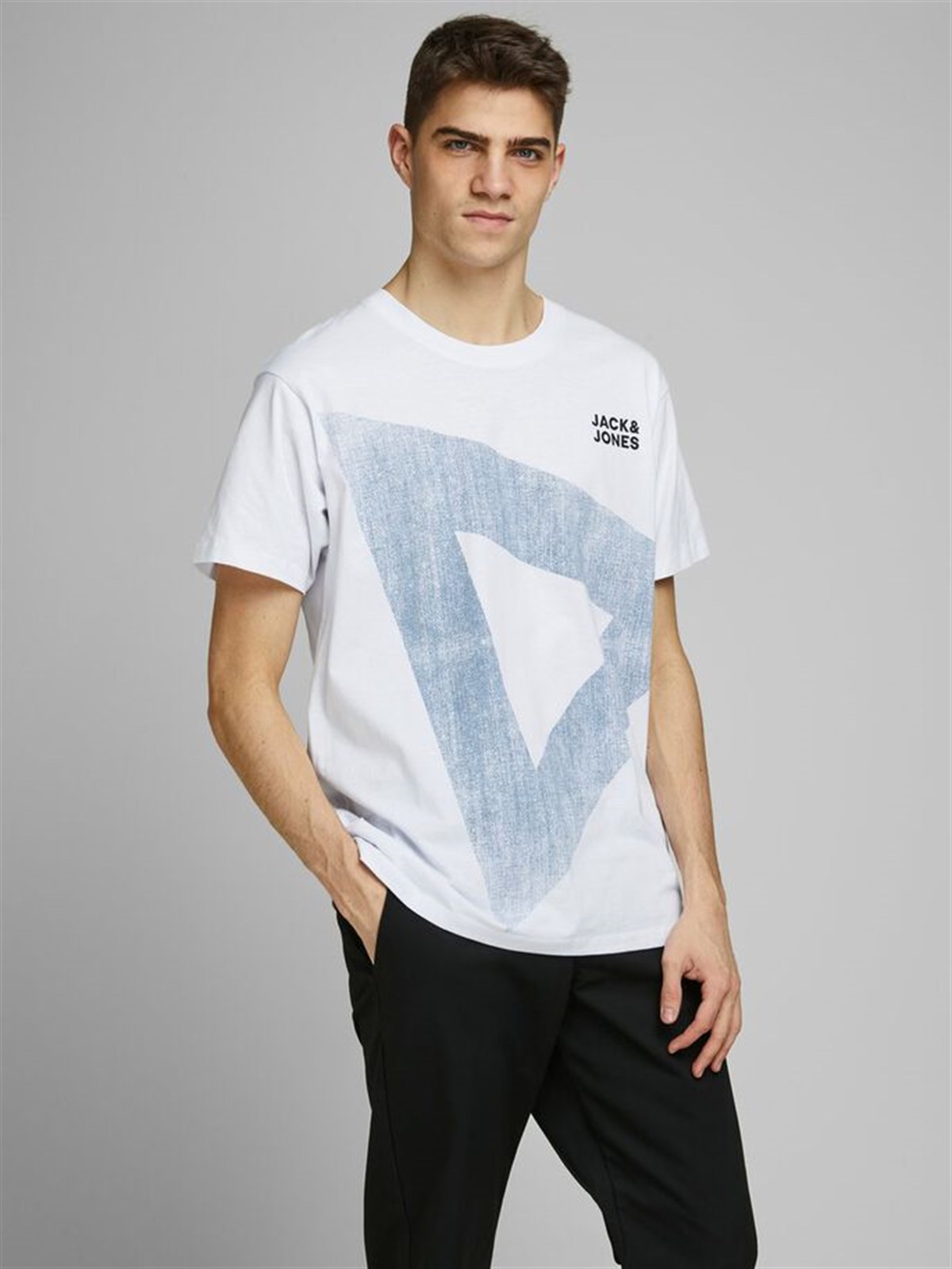 12171435Jack&Jones Jcowood Tee SS Crew Neck Erkek T-Shirt-12171435