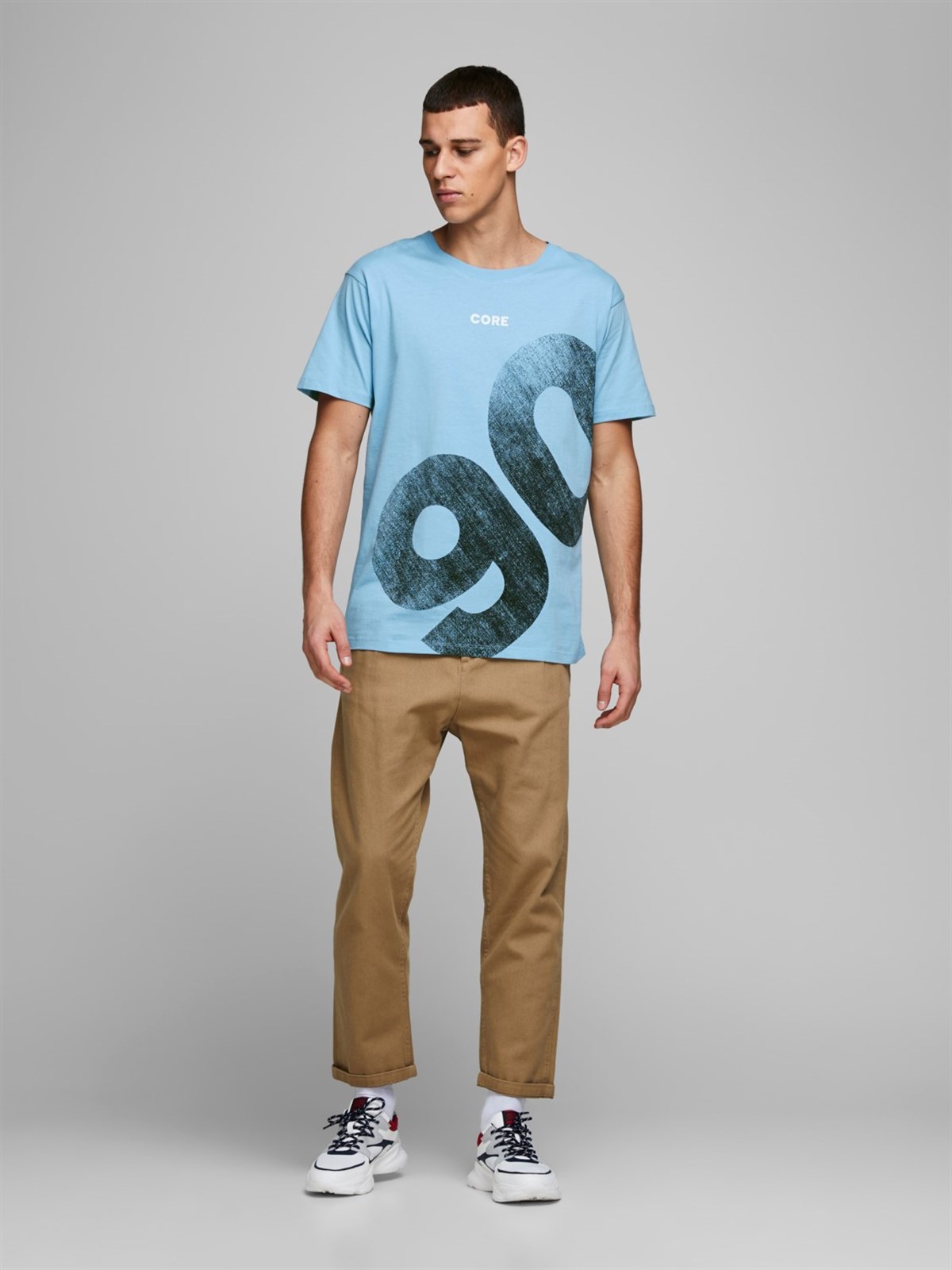 12171435Jack&Jones Jcowood Tee SS Crew Neck Erkek T-Shirt-12171435