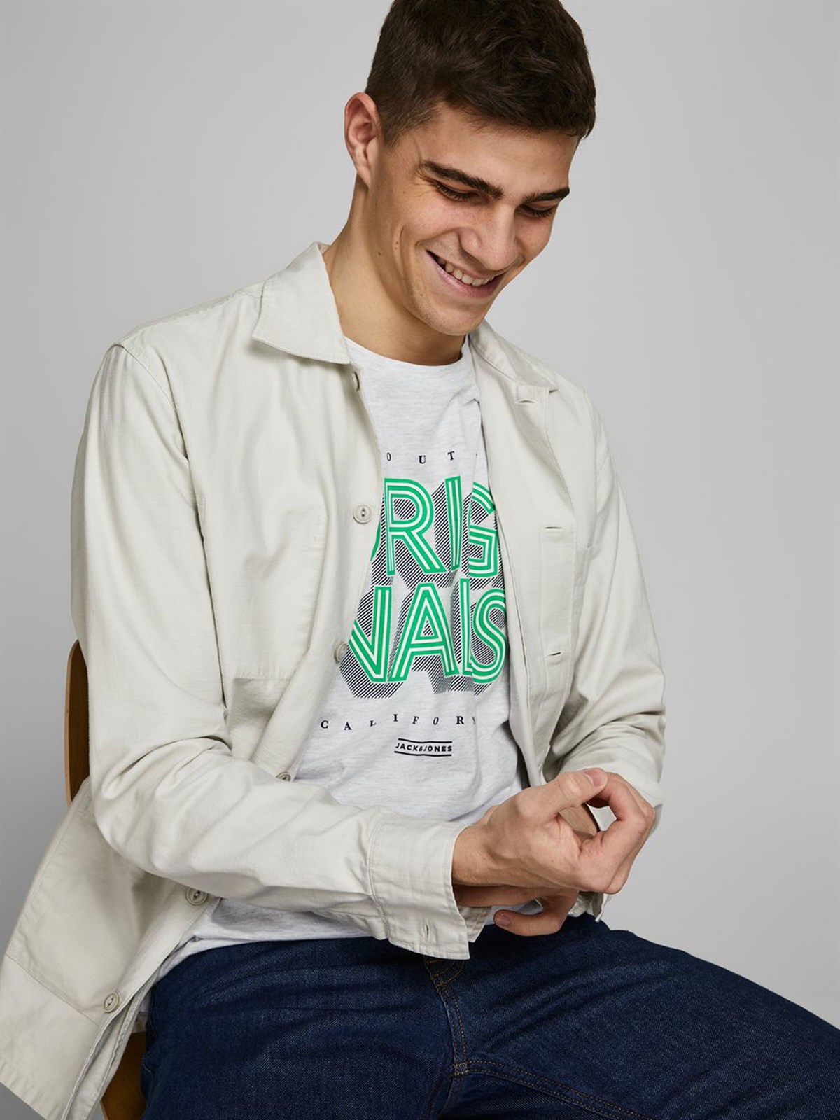 12171745Jack&Jones Jorvenicebeach Organic Tee SS Crew Neck Erkek T-Shirt-12171745