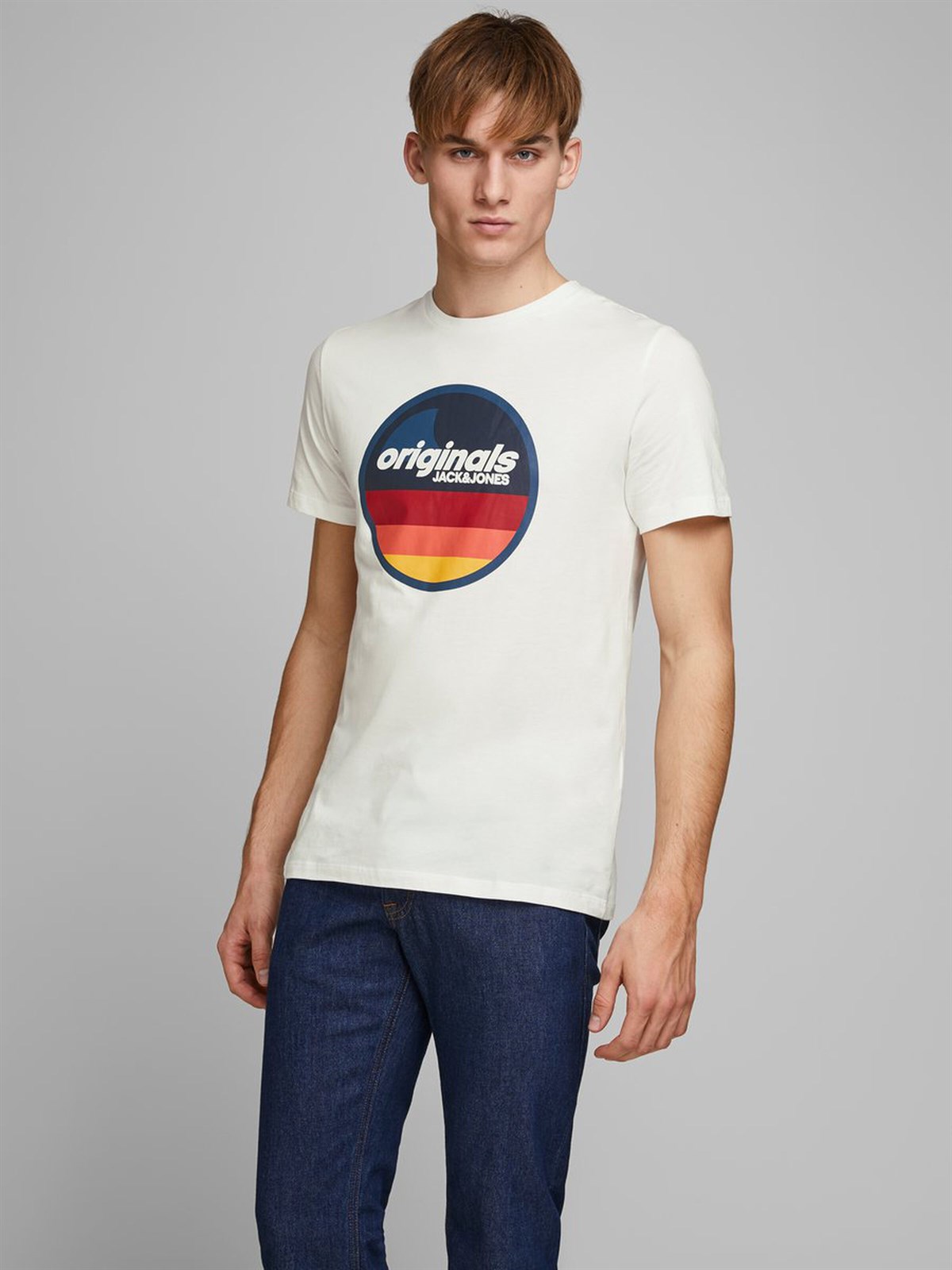 12168083NEBIMV3NEBIMV3|12168083|CDancerJACK&JONES JORVENTURE TEE SS CREW NECK STS ERKEK T-SHIRT - 12168083-Cloud Dancer