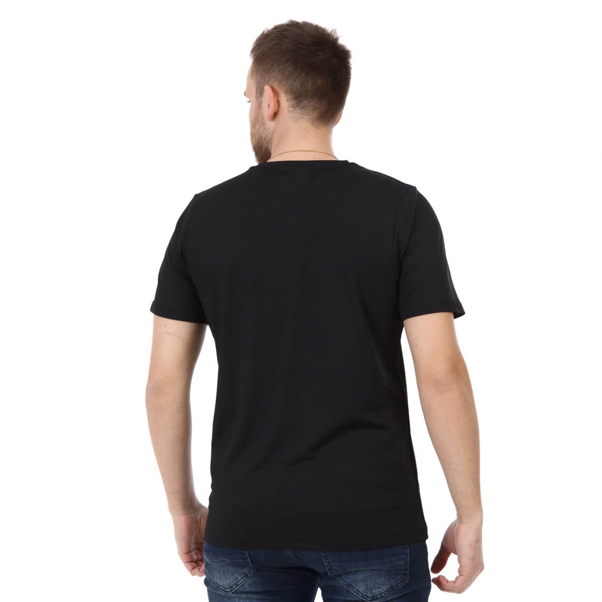 304J6H0Kappa Poly Calmir Erkek T-shirt Siyah