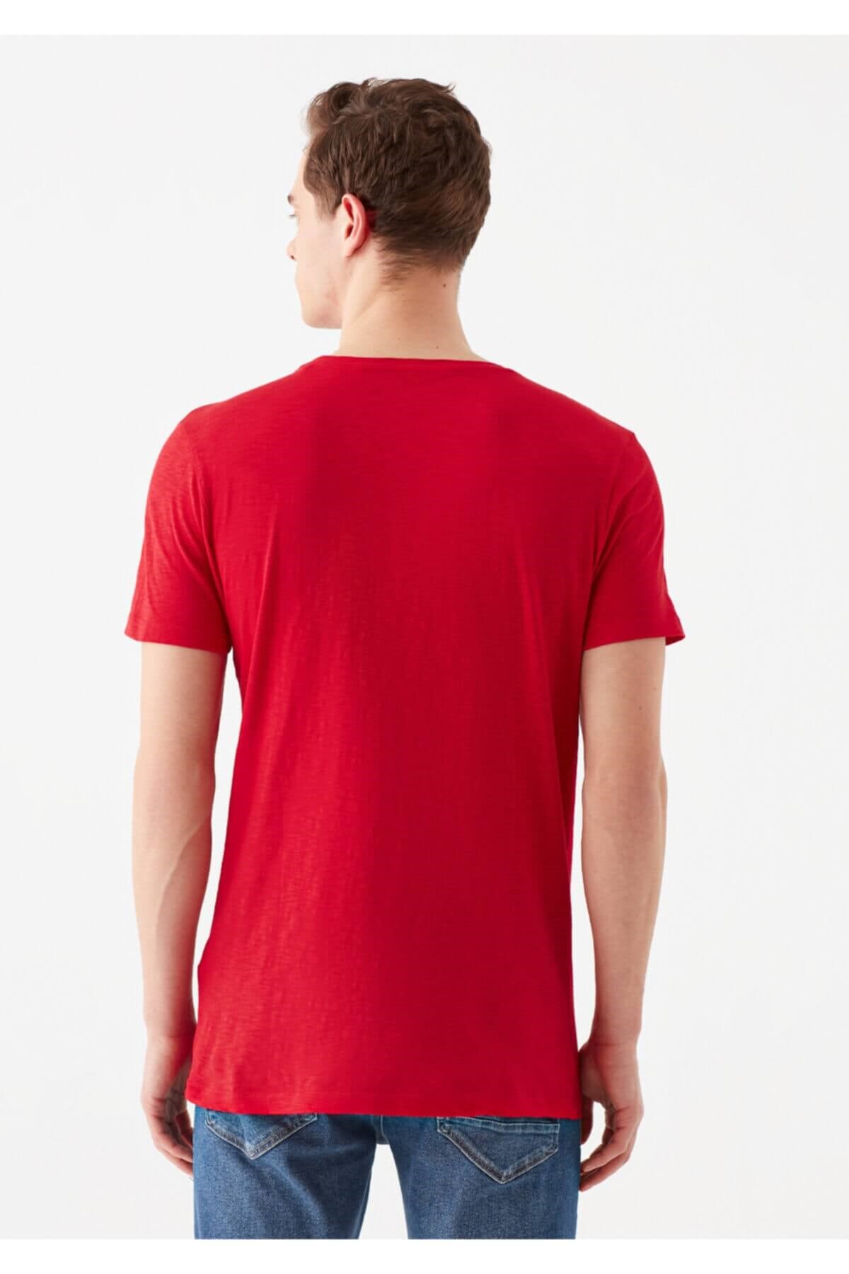 064681-30648Mavi  Kırmızı Erkek T-Shirt