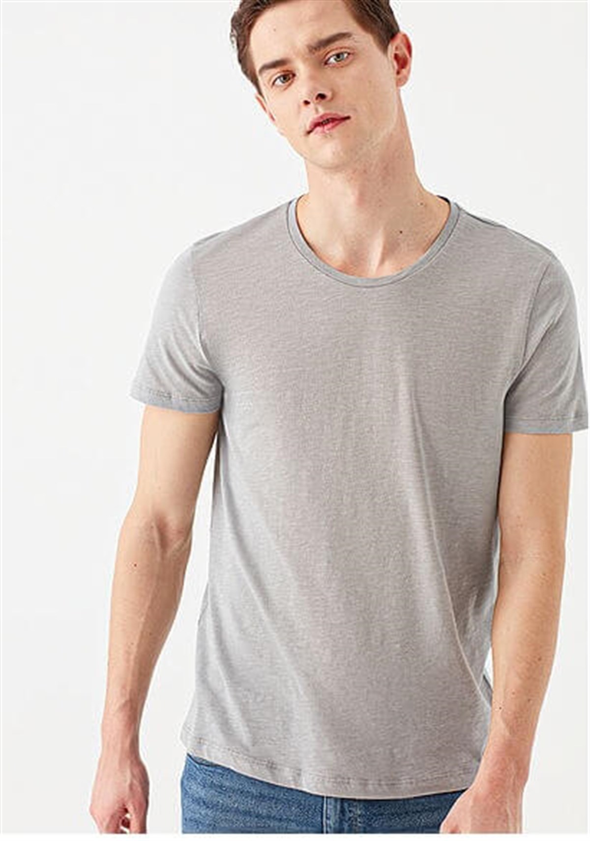 064681-30716Mavi  Taş Gri Erkek T-Shirt