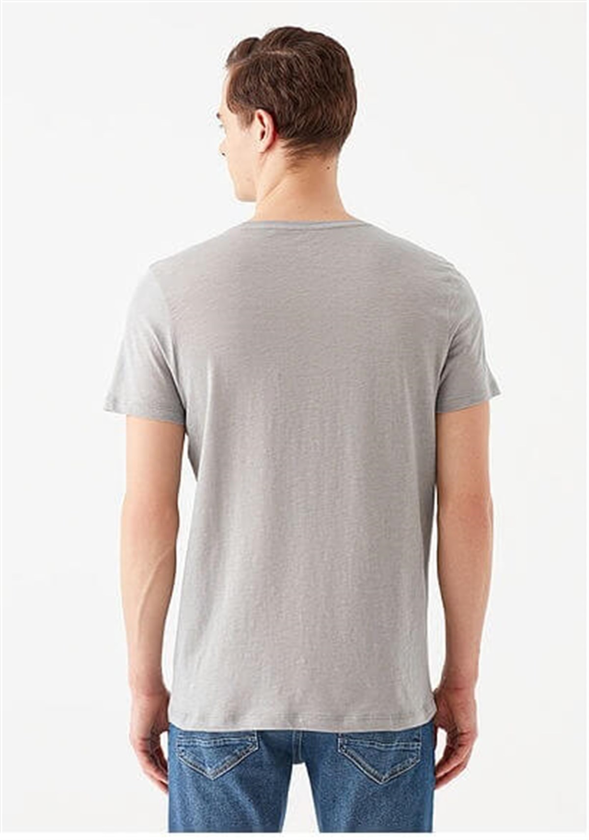 064681-30716Mavi  Taş Gri Erkek T-Shirt