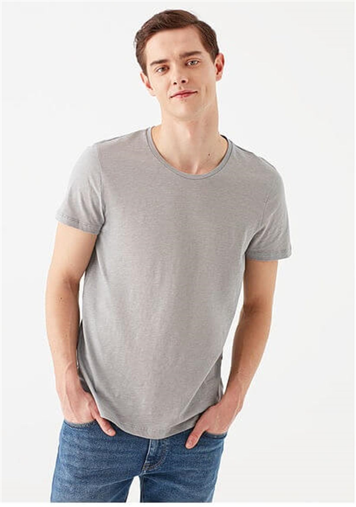 064681-30716Mavi  Taş Gri Erkek T-Shirt