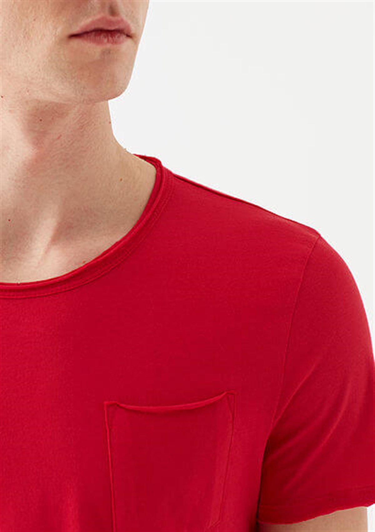 062772-33099Mavi Basic  Çin Kırmızısı Erkek T-Shirt