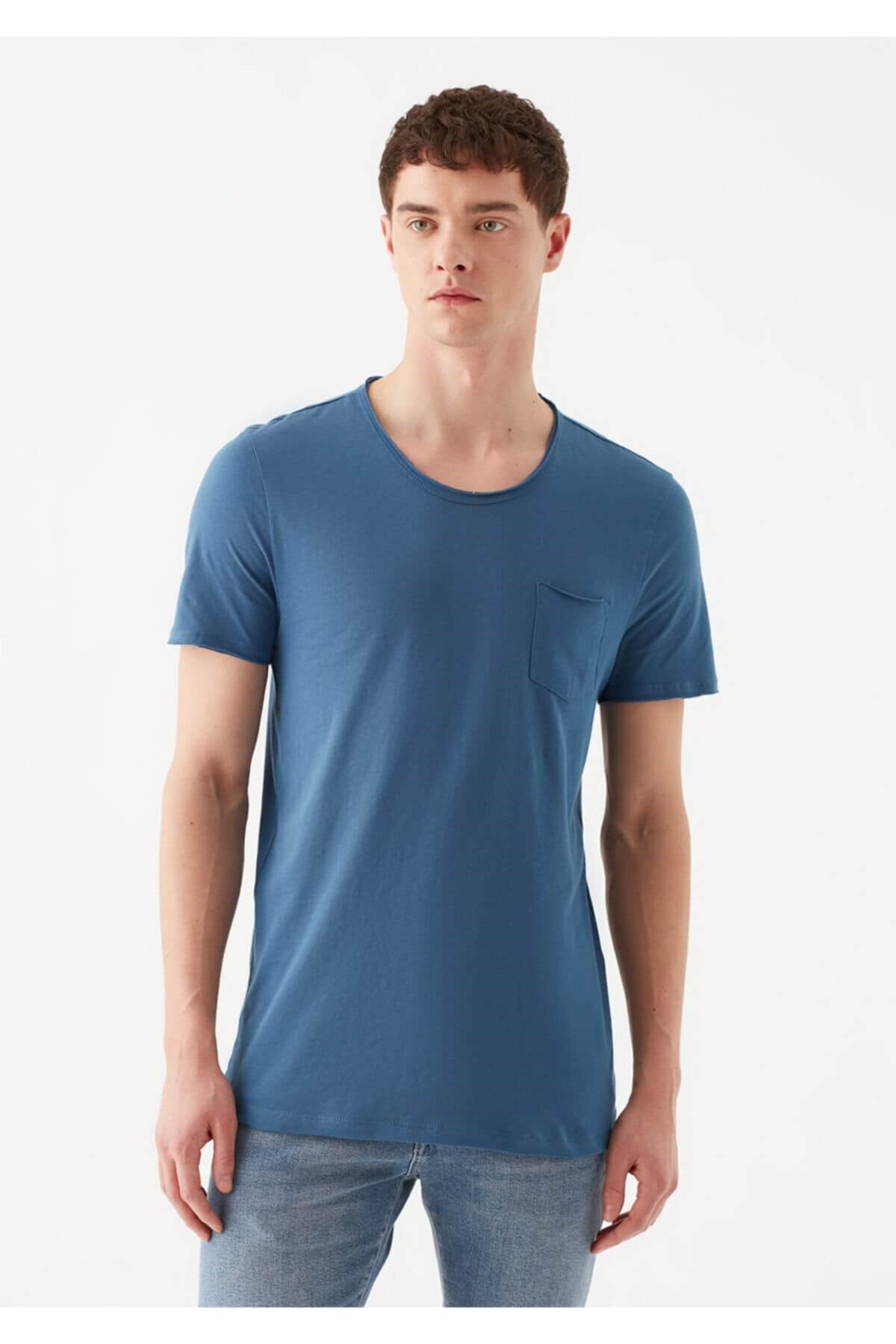 062772-33419Mavi Basic  Gece Mavi Erkek T-Shirt