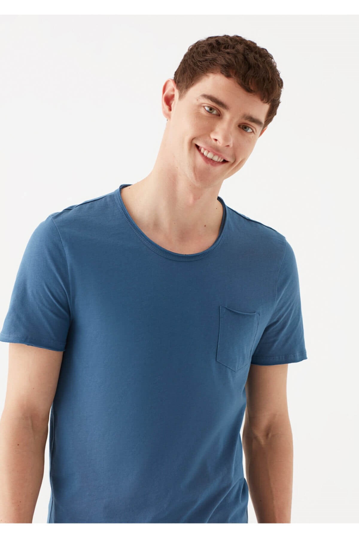 062772-33419Mavi Basic  Gece Mavi Erkek T-Shirt