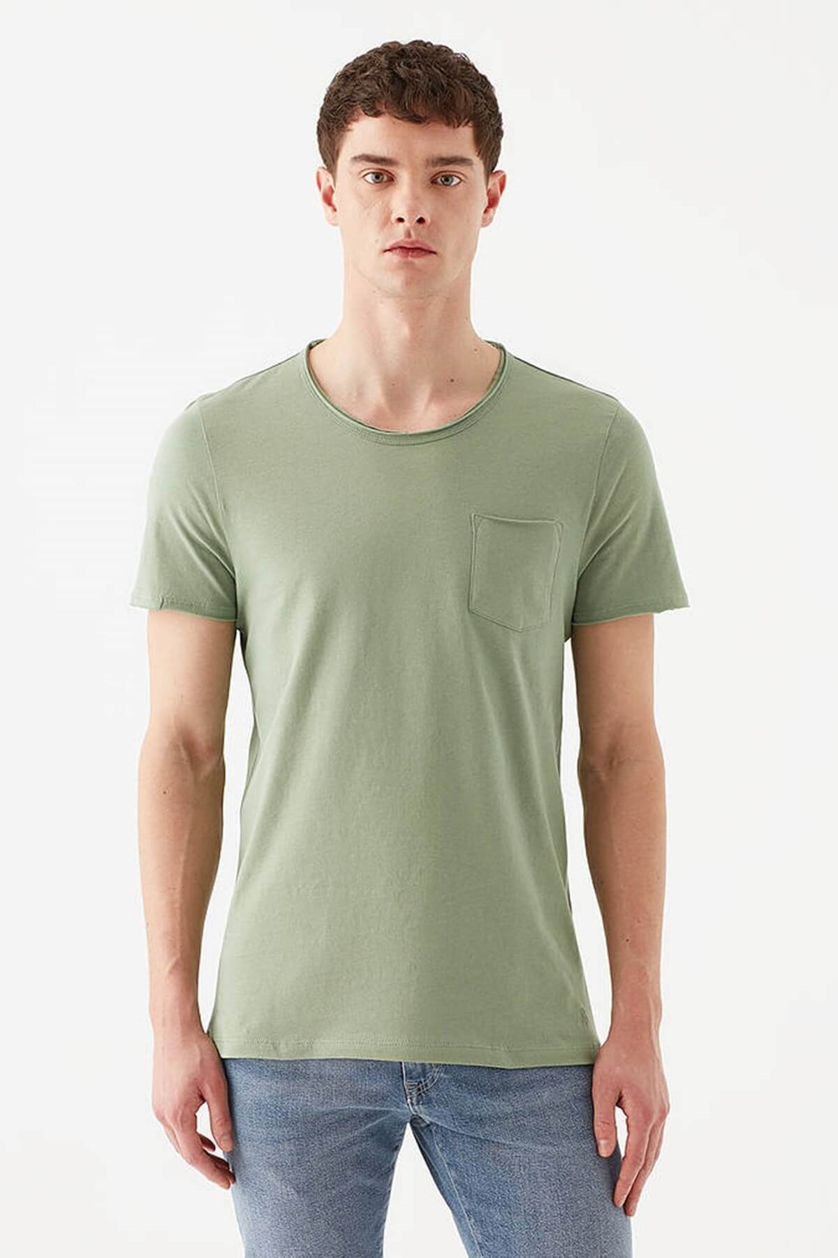 062772-33406Mavi Basic T-Shirt Soluk Yeşil Erkek T-Shirt