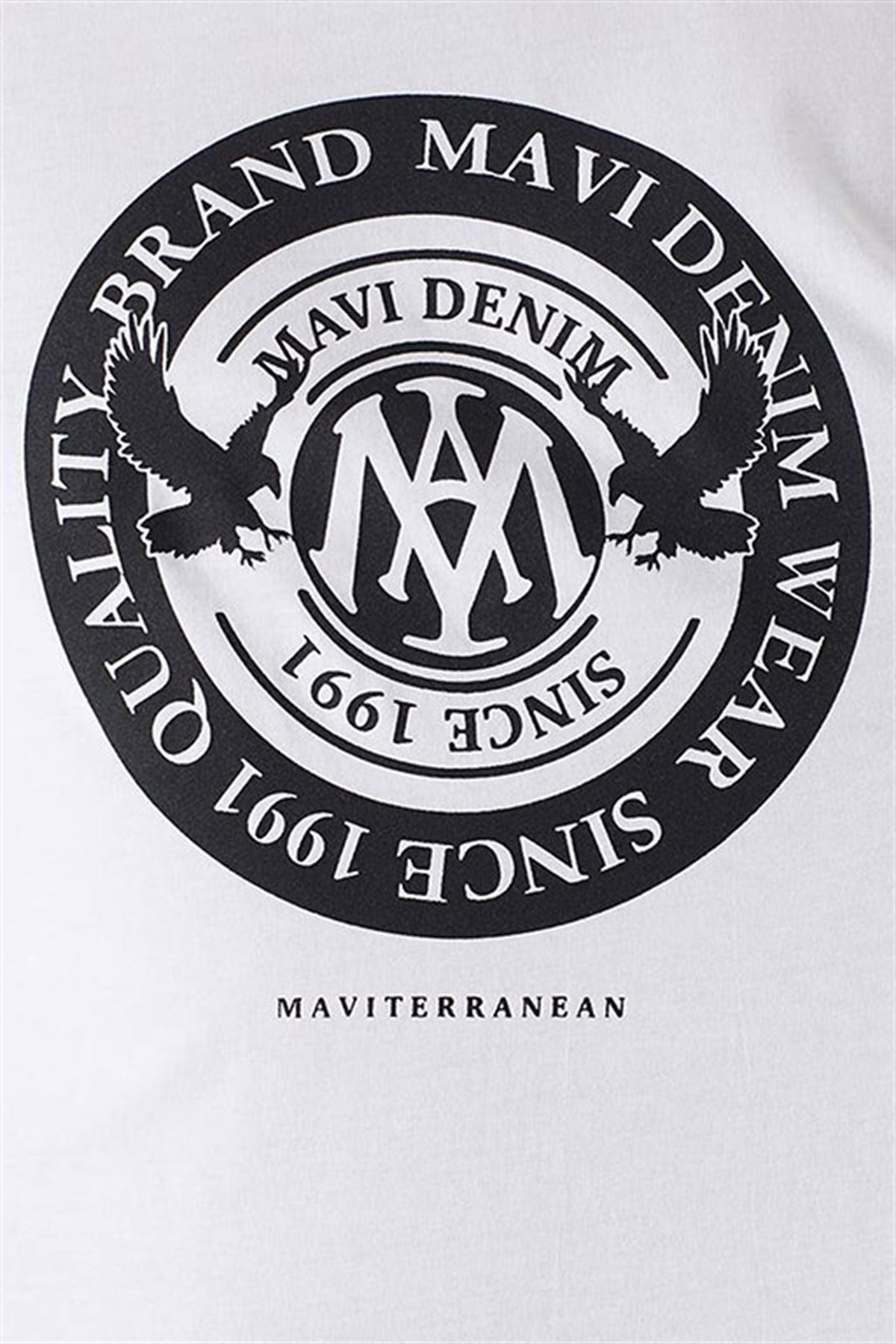 065168-620Mavi Baskılı Tişört Beyaz
