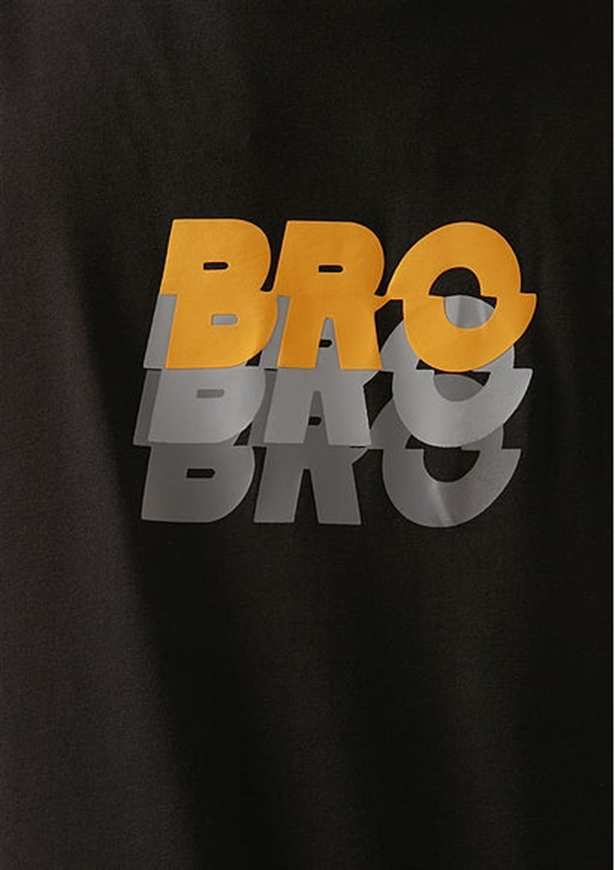066442-900Mavi Bro Baskılı Siyah Erkek Tişört