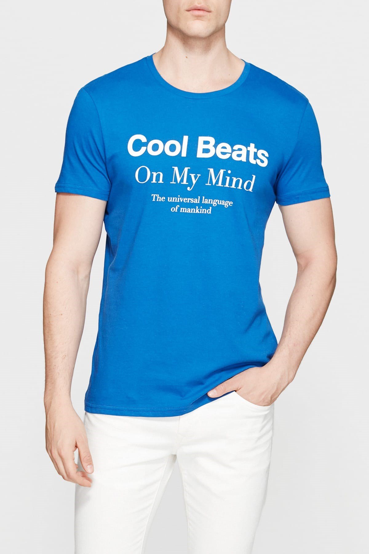 065296-28423NEBIMV3NEBIMV3|065296-28423|STDMAVİ COOL BEATS BASKILI TİŞÖRT saks-STD