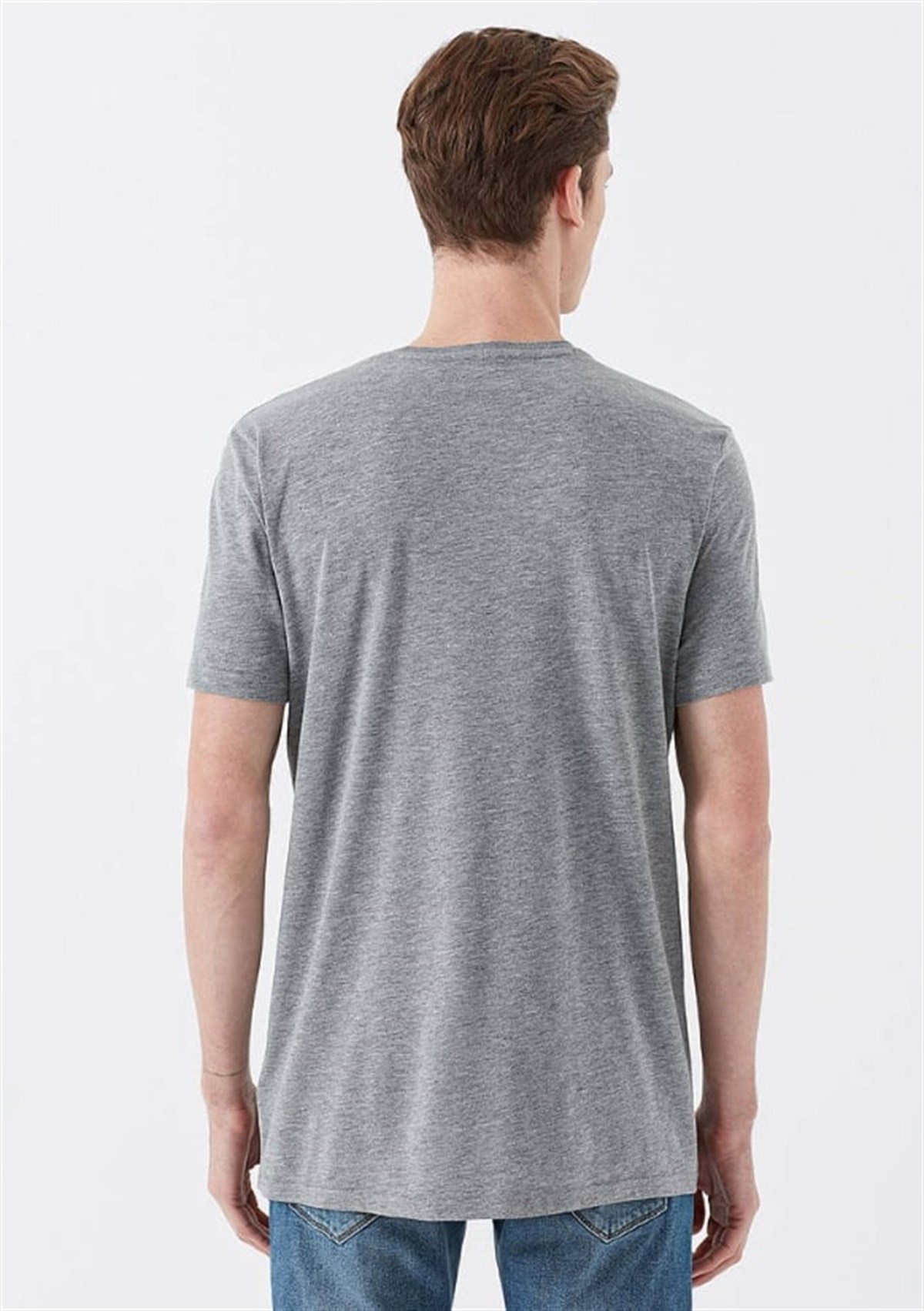 065974-30774Mavi Expert Baskılı Gri Melanj Erkek T-Shirt 065974-30774