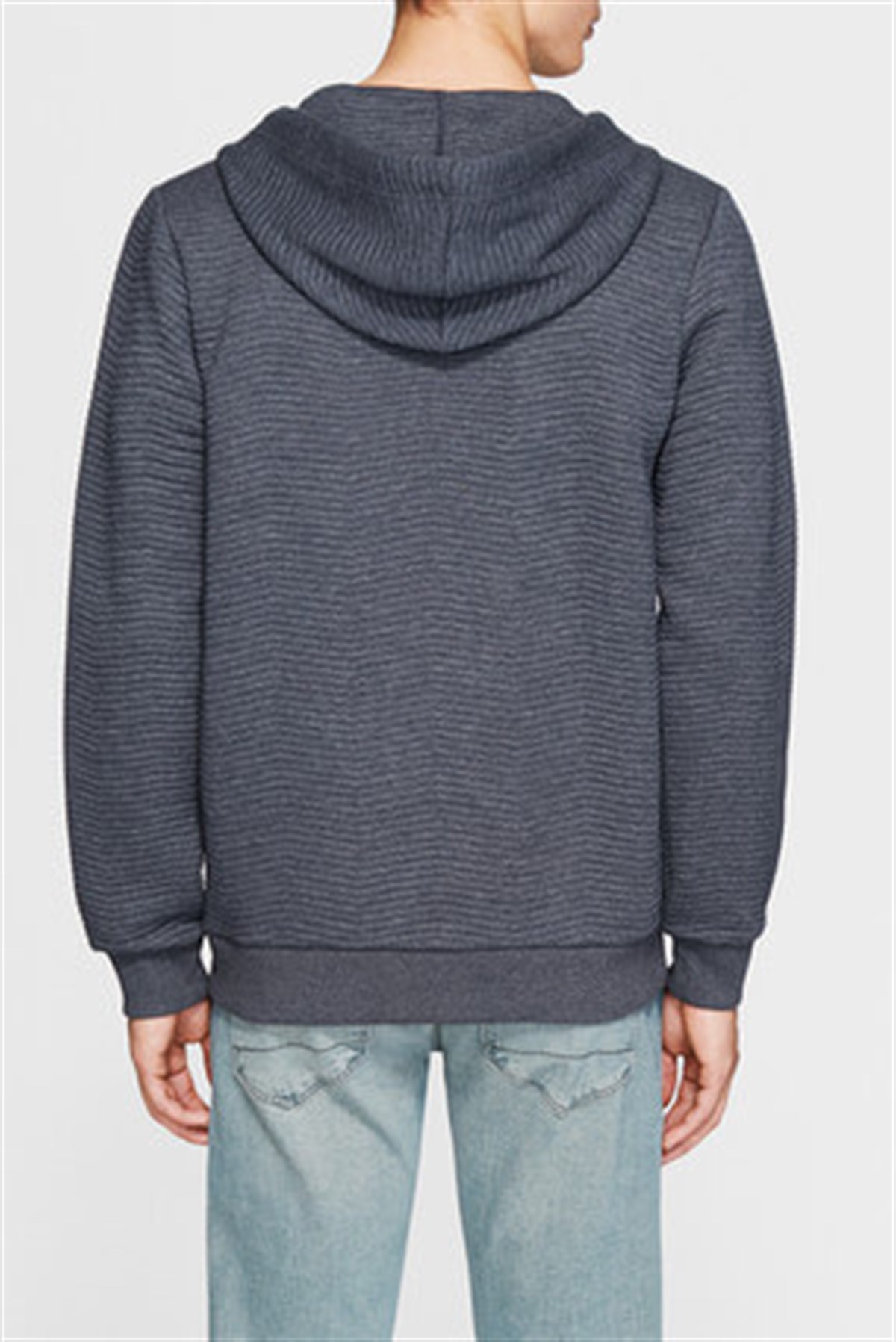 065123-26834Mavi Fermuarlı Sweatshirt Antrasit Melanj
