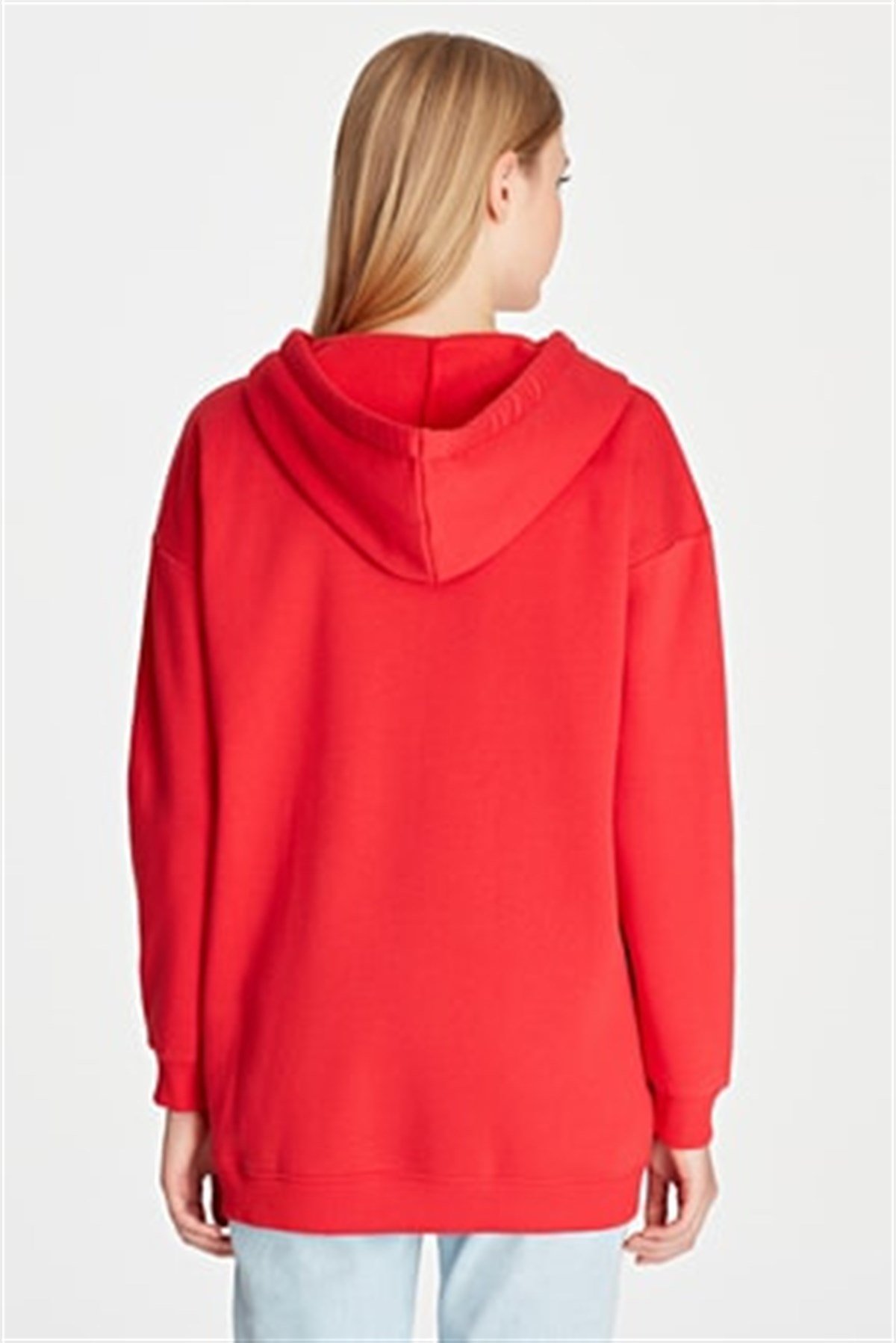 167300-27120Mavi Fermuarlı Sweatshirt Canli Kırmızı