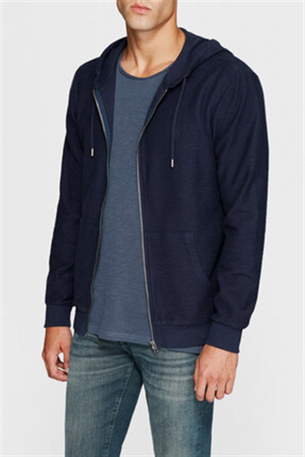 065046-26828Mavi Fermuarlı Sweatshirt Gece Lacivert