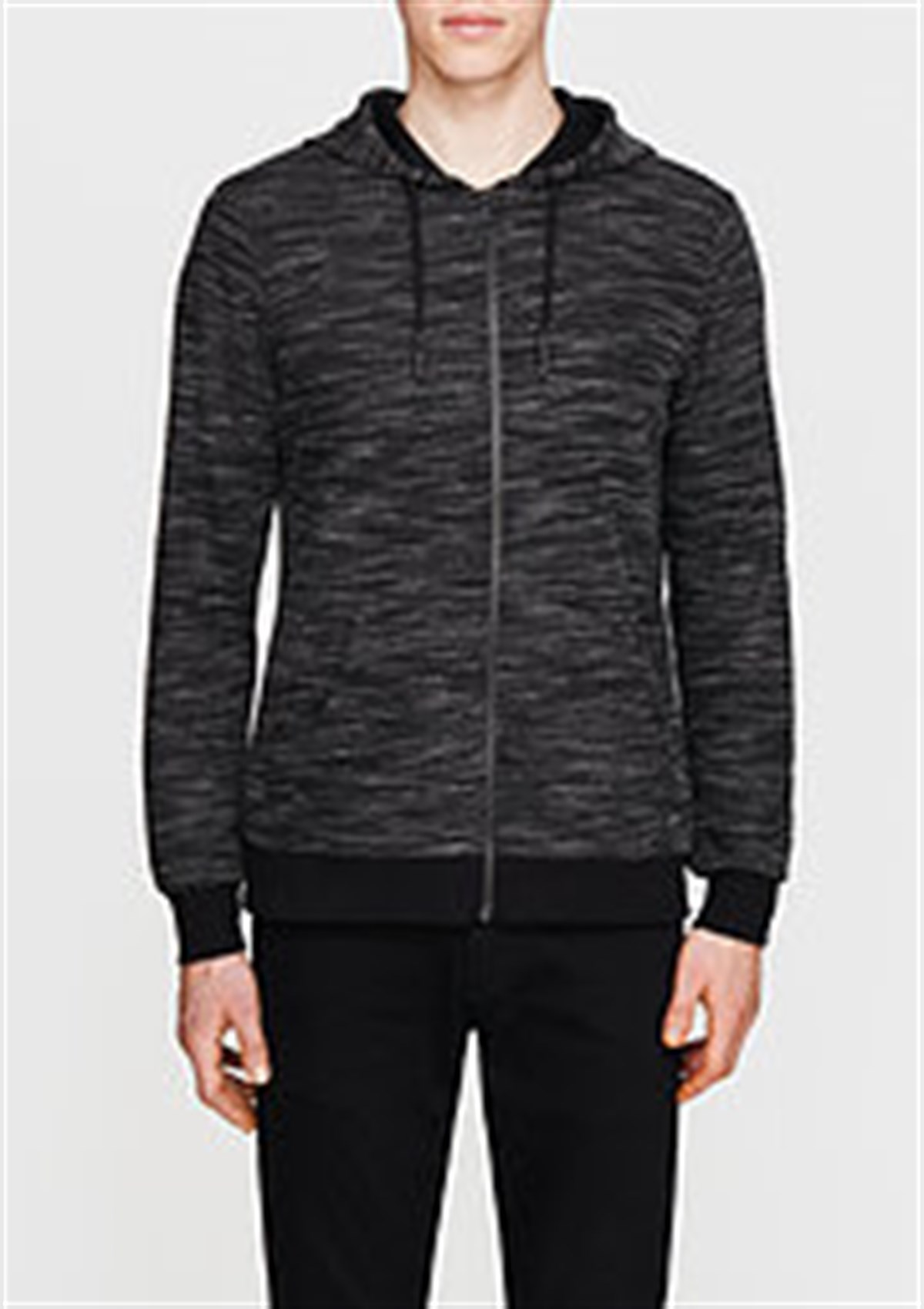 065327-900Mavi Fermuarlı Sweatshirt Siyah