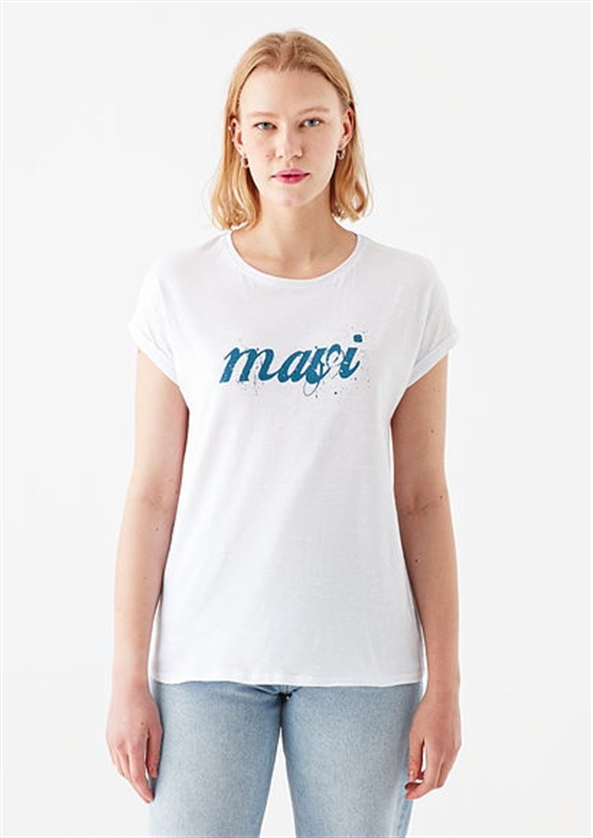 166422-620Mavi İstanbul Kadın Tişört Beyaz