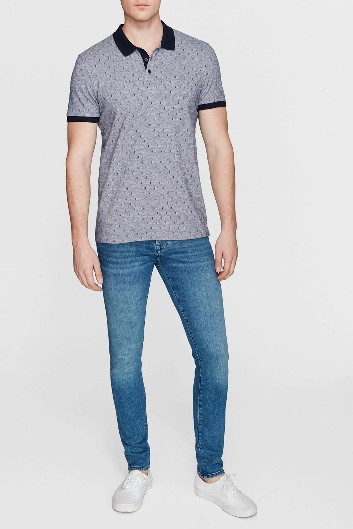 065295-28319MAVİ JACQUARD POLO TEE mood indigo