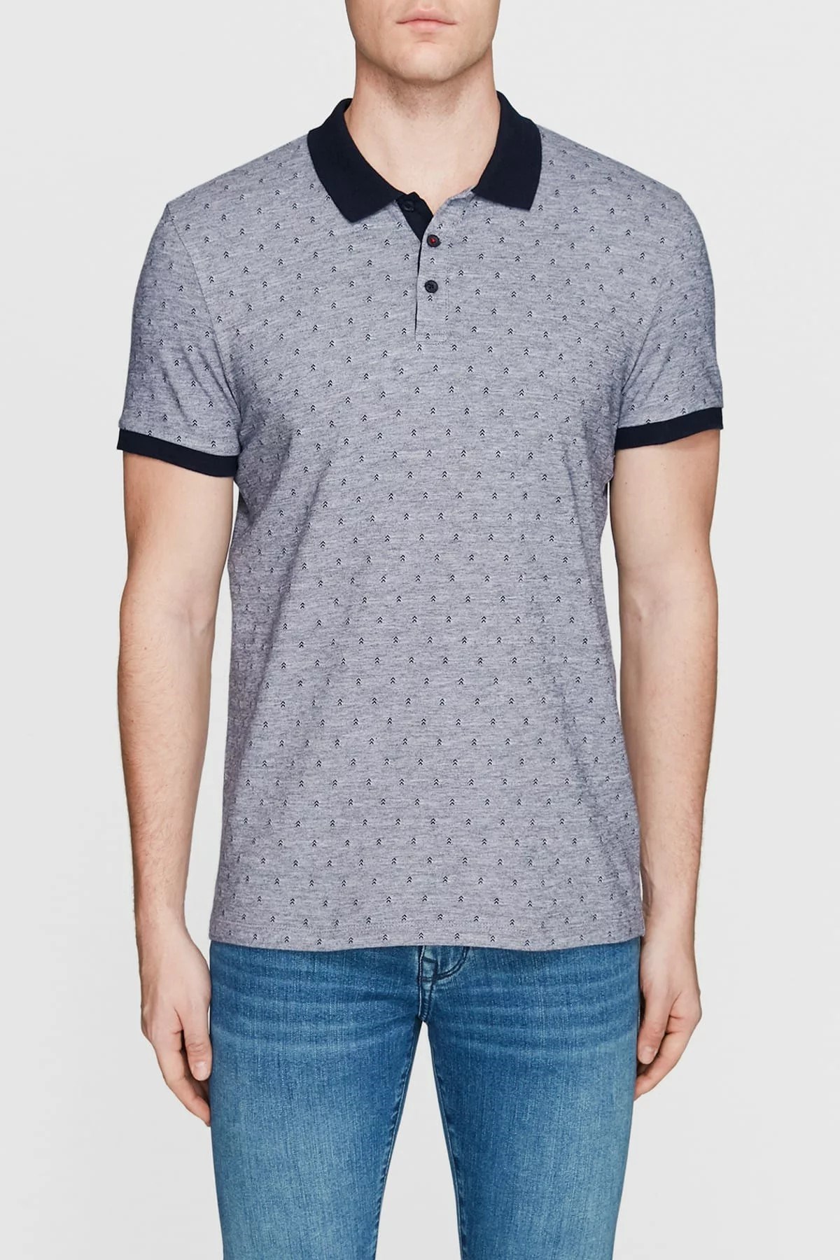 065295-28319MAVİ JACQUARD POLO TEE mood indigo