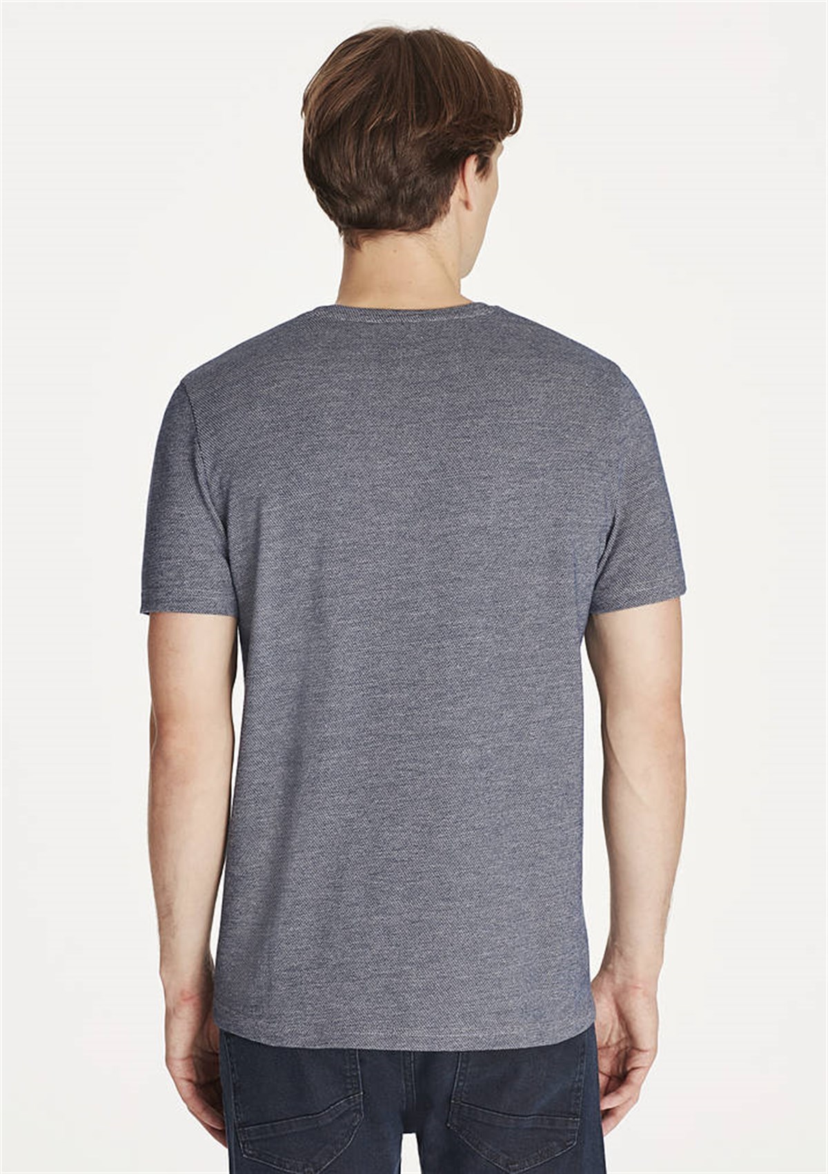 065874-30651MAVİ JAKARLI TİŞÖRT gece lacivert ERKEK T-SHIRT-STD