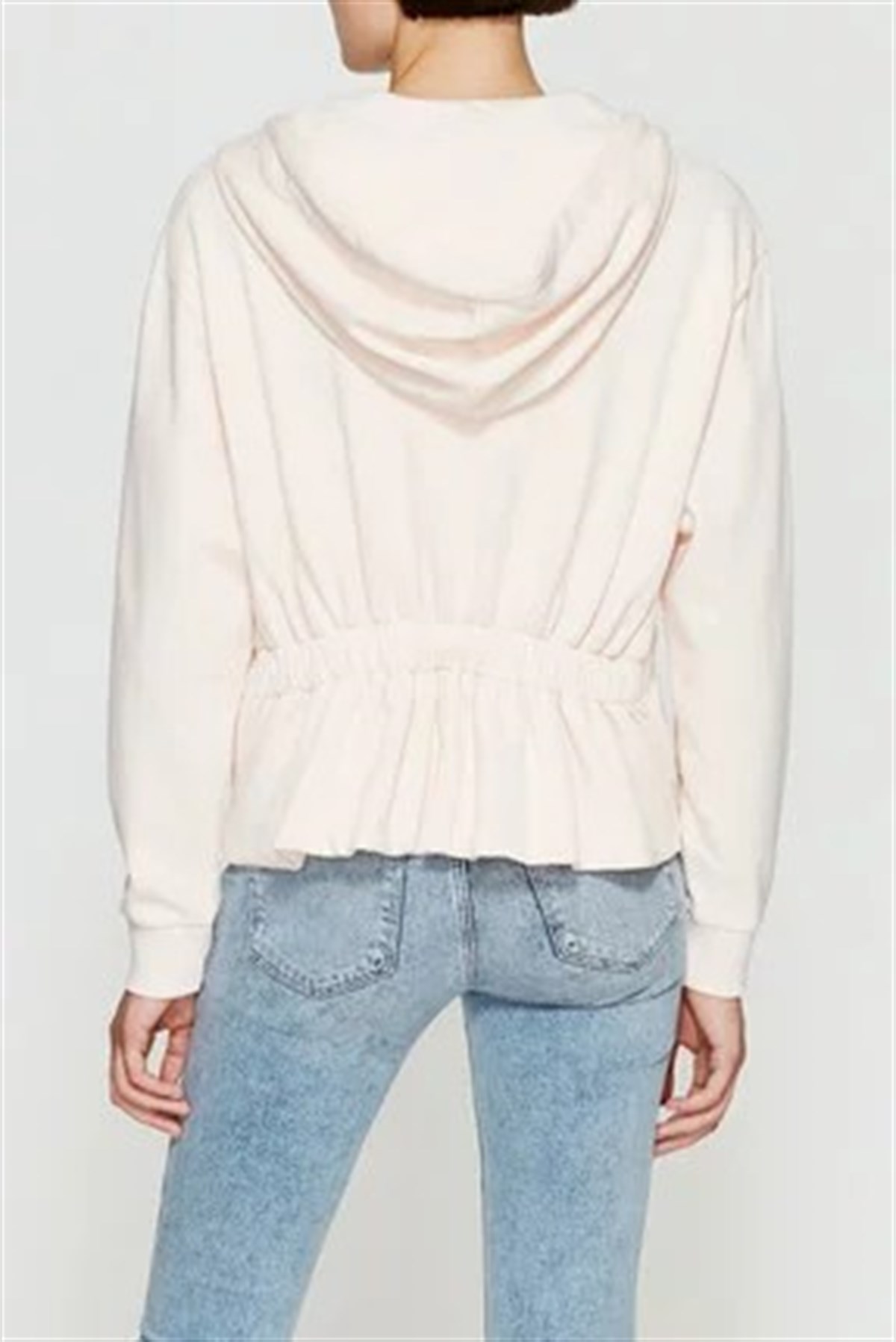 167329-27086Mavi Kapişonlu Sweatshirt Toz Pembe