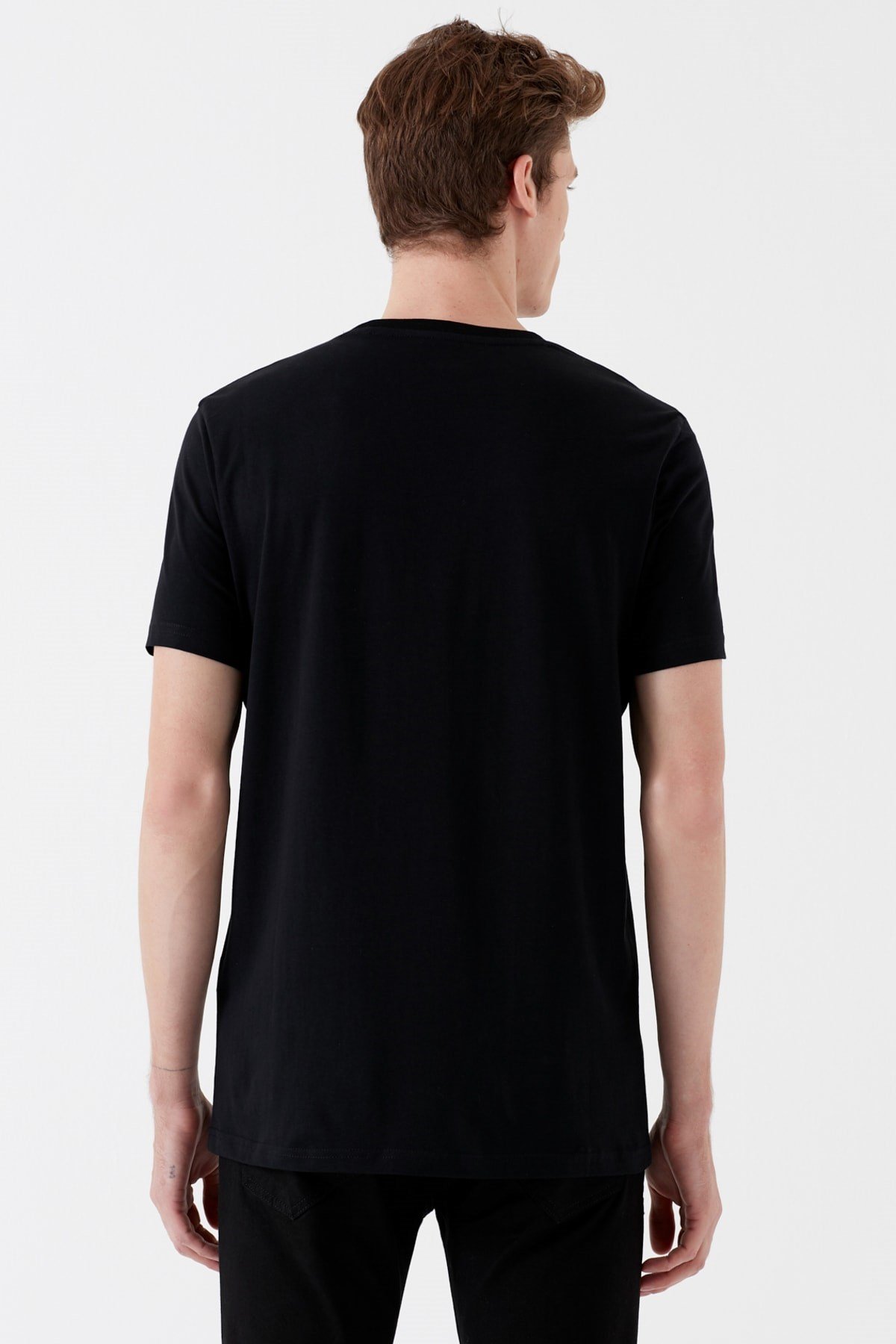 065947-900NEBIMV3NEBIMV3|065947-900|STDMAVİ LIGHT BASKILI TİŞÖRT siyah ERKEK T-SHIRT 065947-900-STD