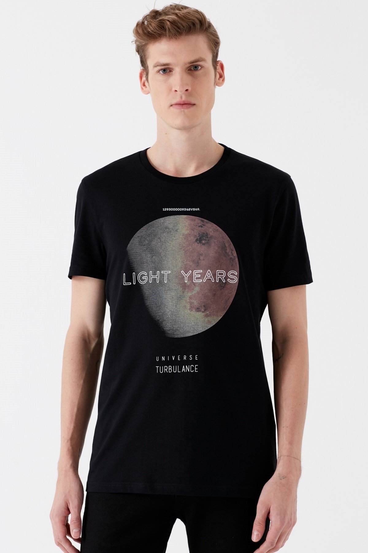 065947-900NEBIMV3NEBIMV3|065947-900|STDMAVİ LIGHT BASKILI TİŞÖRT siyah ERKEK T-SHIRT 065947-900-STD