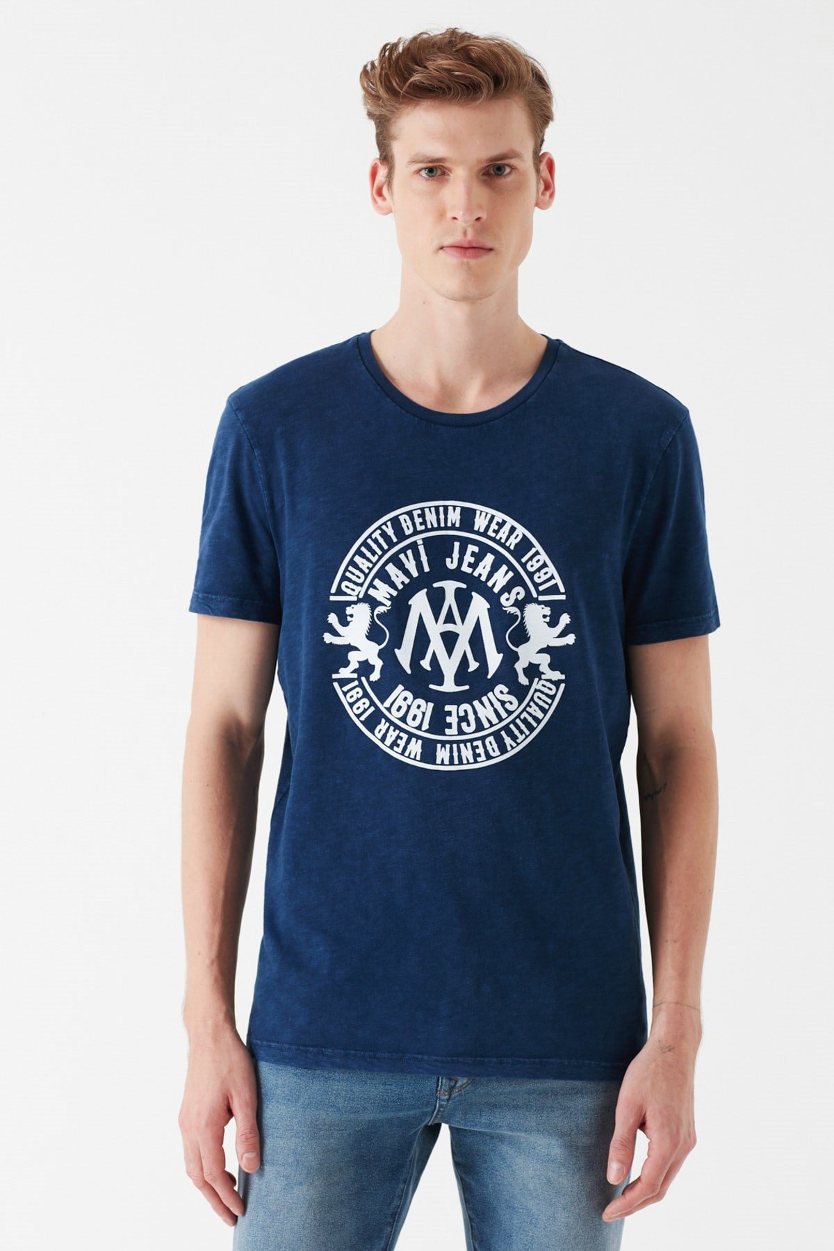 065931-18790NEBIMV3NEBIMV3|065931-18790|STDMAVİ LOGO TİŞÖRT indigo ERKEK T-SHIRT 065931-18790-STD