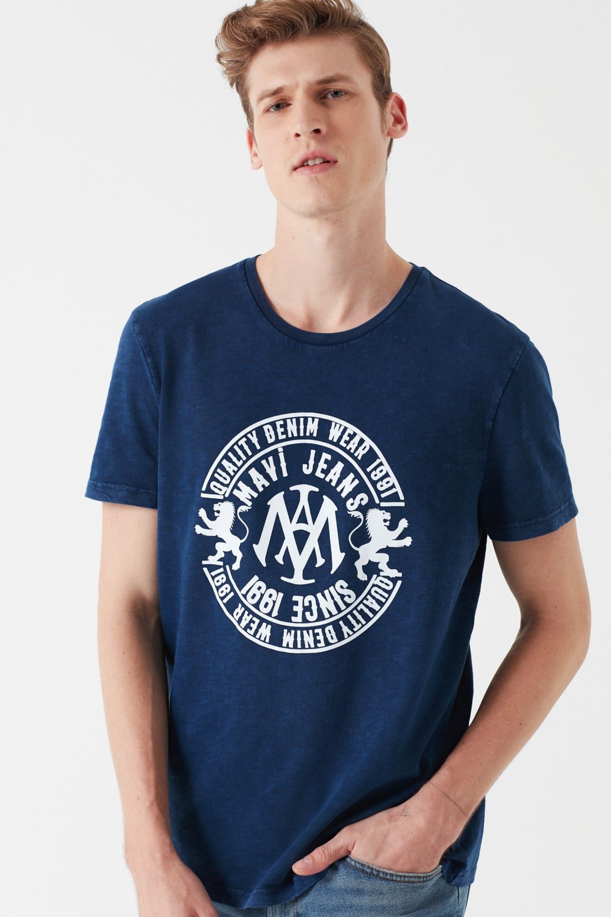 065931-18790NEBIMV3NEBIMV3|065931-18790|STDMAVİ LOGO TİŞÖRT indigo ERKEK T-SHIRT 065931-18790-STD