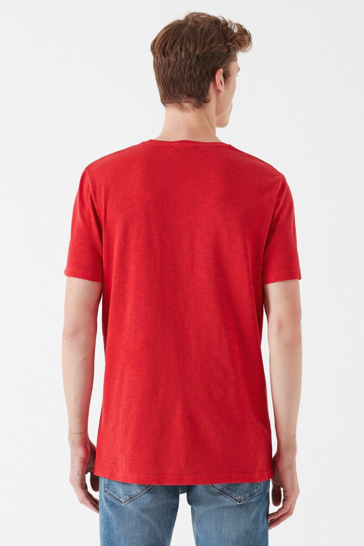 065931-30722NEBIMV3NEBIMV3|065931-30722|STDMAVİ LOGO TİŞÖRT parlak kırmızı ERKEK T-SHIRT 065931-30722-STD