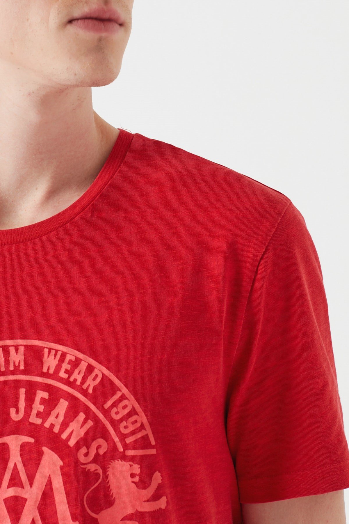 065931-30722NEBIMV3NEBIMV3|065931-30722|STDMAVİ LOGO TİŞÖRT parlak kırmızı ERKEK T-SHIRT 065931-30722-STD
