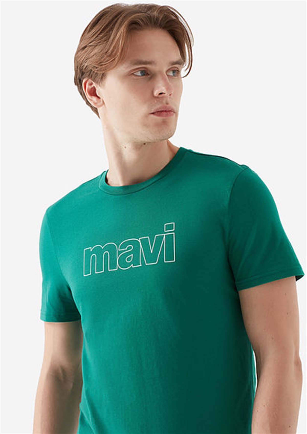 065781-29811Mavi Logo Tişört Yeşil