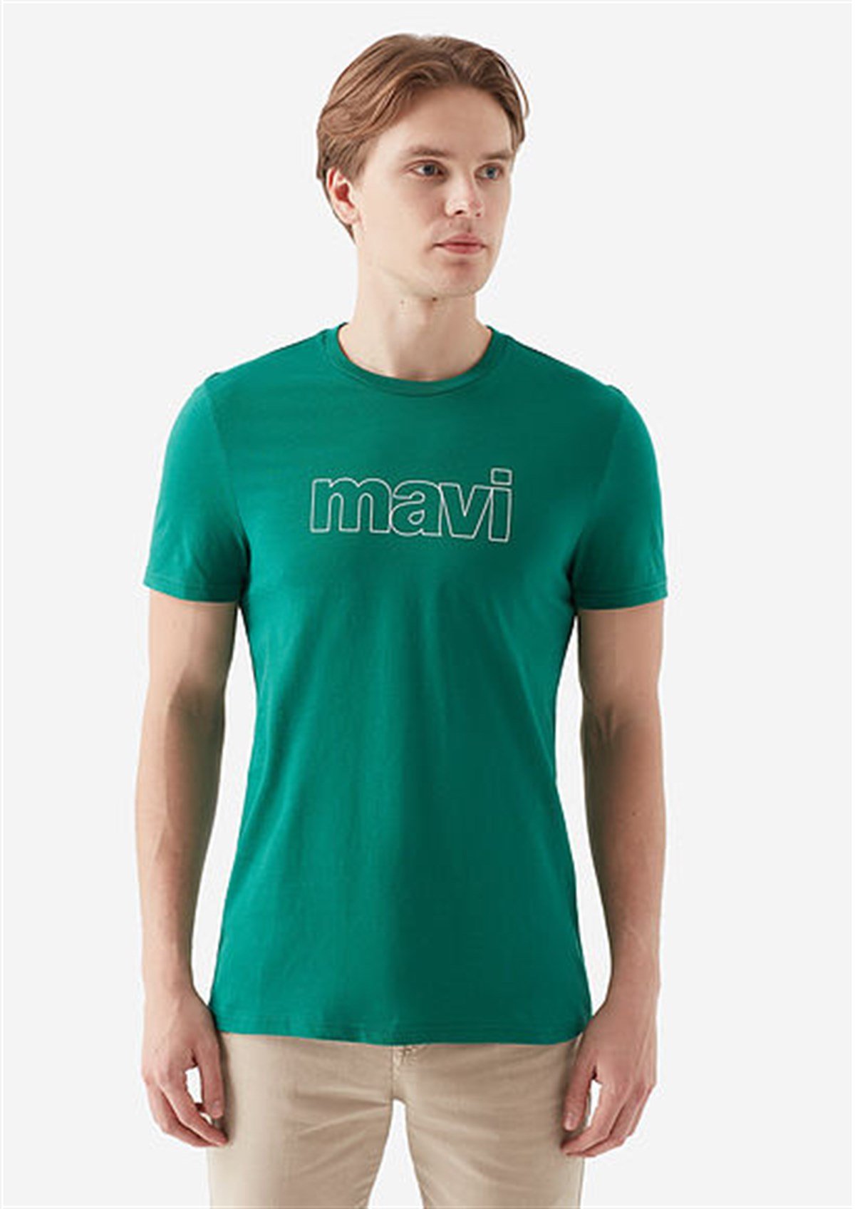 065781-29811Mavi Logo Tişört Yeşil
