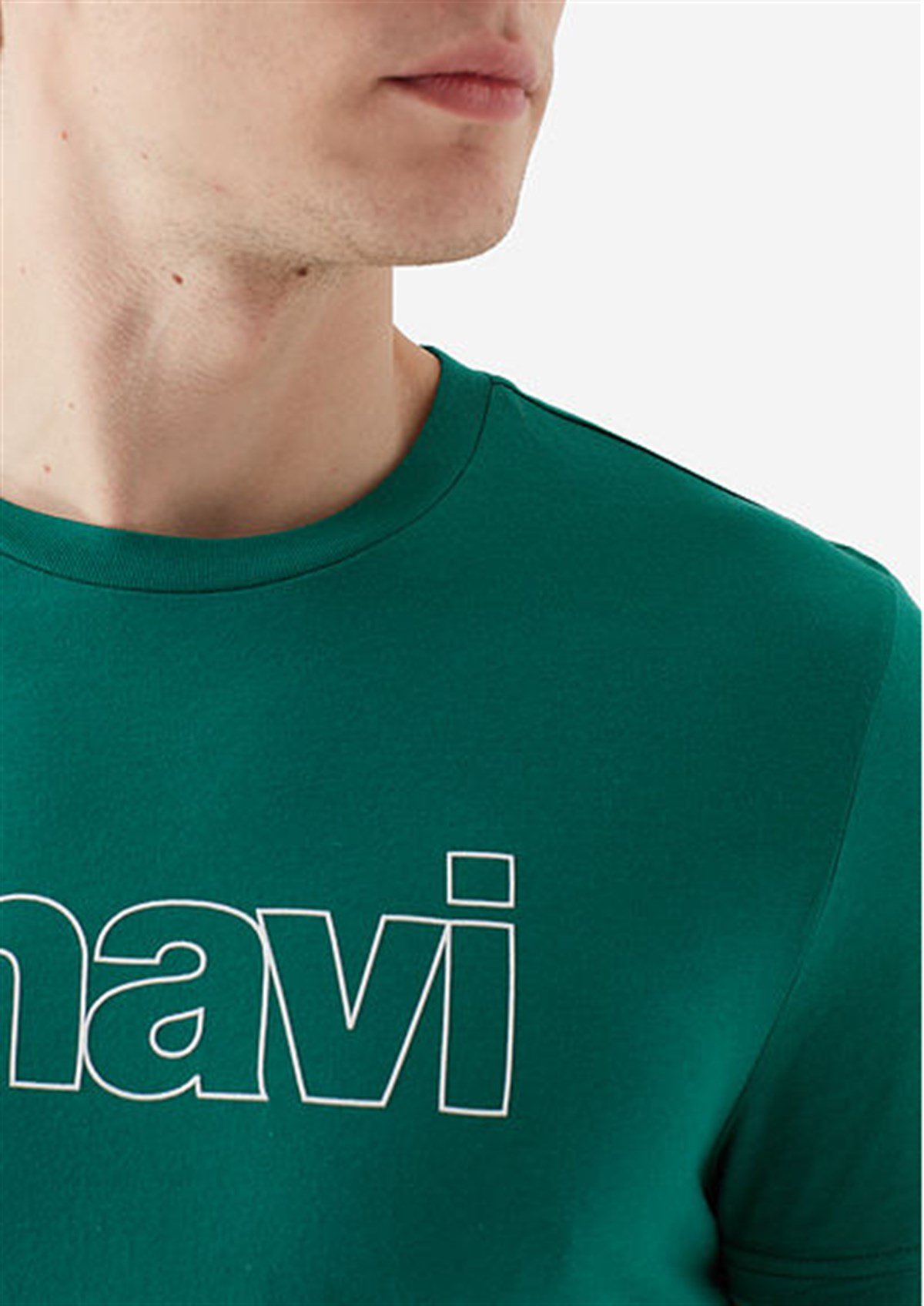 065781-29811Mavi Logo Tişört Yeşil