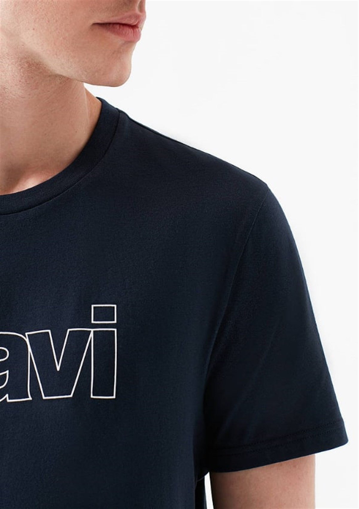 065781-28417Mavi Logolu Gece Lacivert Erkek T-Shirt 065781-28417