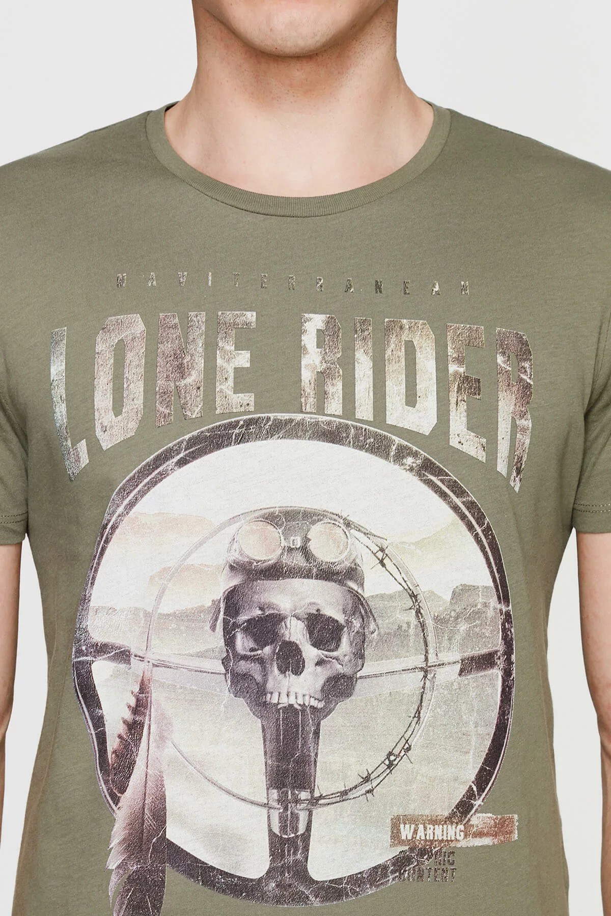 064610-25694Mavi Lone Rider Graphic Tee Dusty Olive