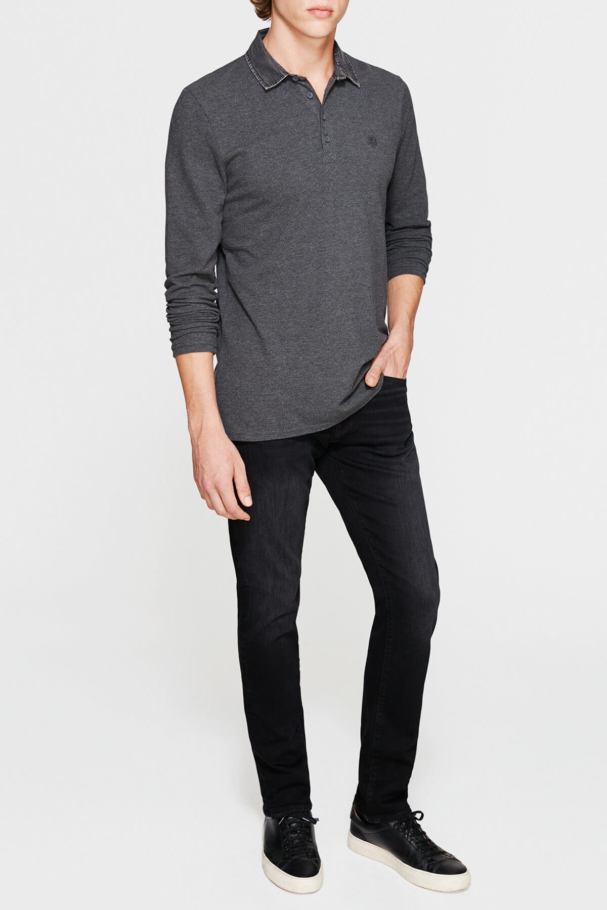 065129-26833NEBIMV3NEBIMV3|065129-26833|R000MAVİ LONG SLEEVE POLO dark grey melange-STD