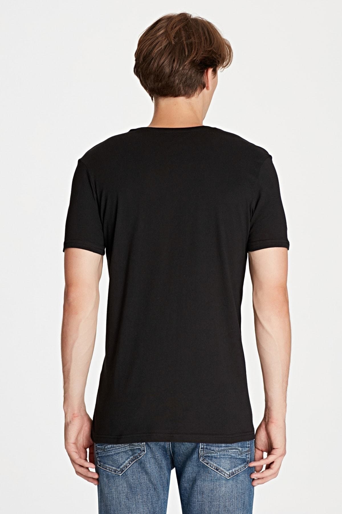 065168-900NEBIMV3NEBIMV3|065168-900|R000MAVİ MAVİ BASKILI TİŞÖRT siyah ERKEK T-SHIRT 065168-900-STD