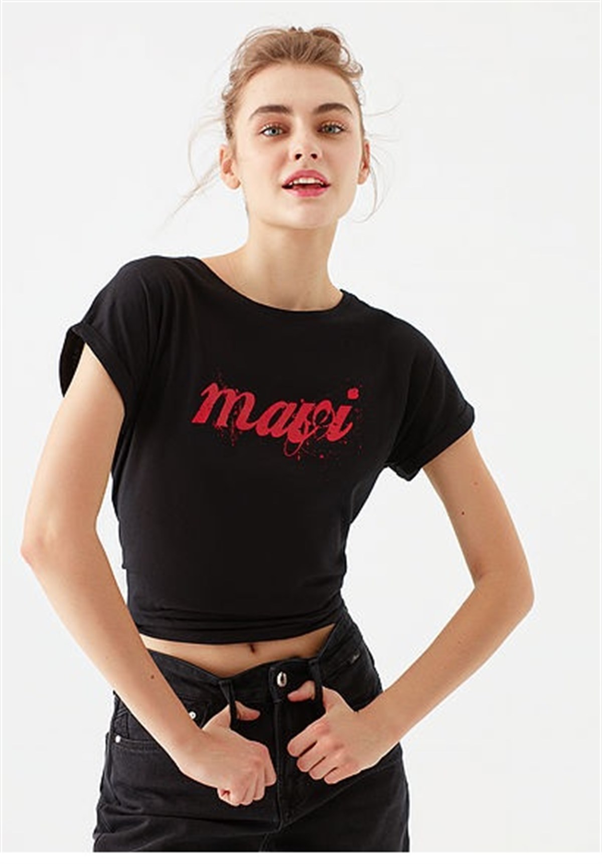 166422-900Mavi Mavi İstanbul Tee Siyah Kadın Tişört