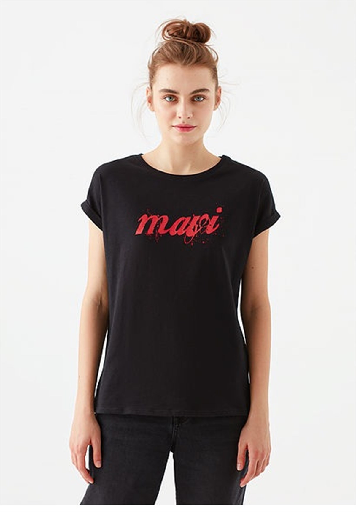166422-900Mavi Mavi İstanbul Tee Siyah Kadın Tişört