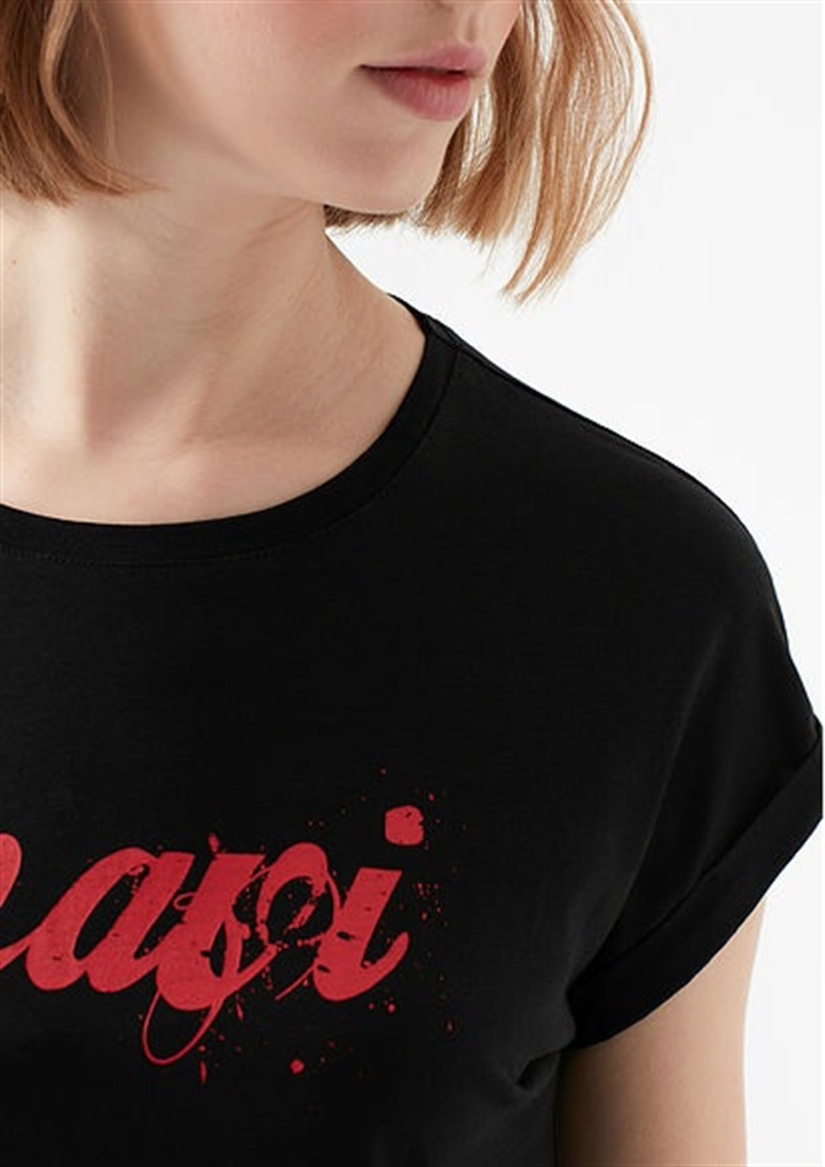 166422-900Mavi Mavi İstanbul Tee Siyah Kadın Tişört