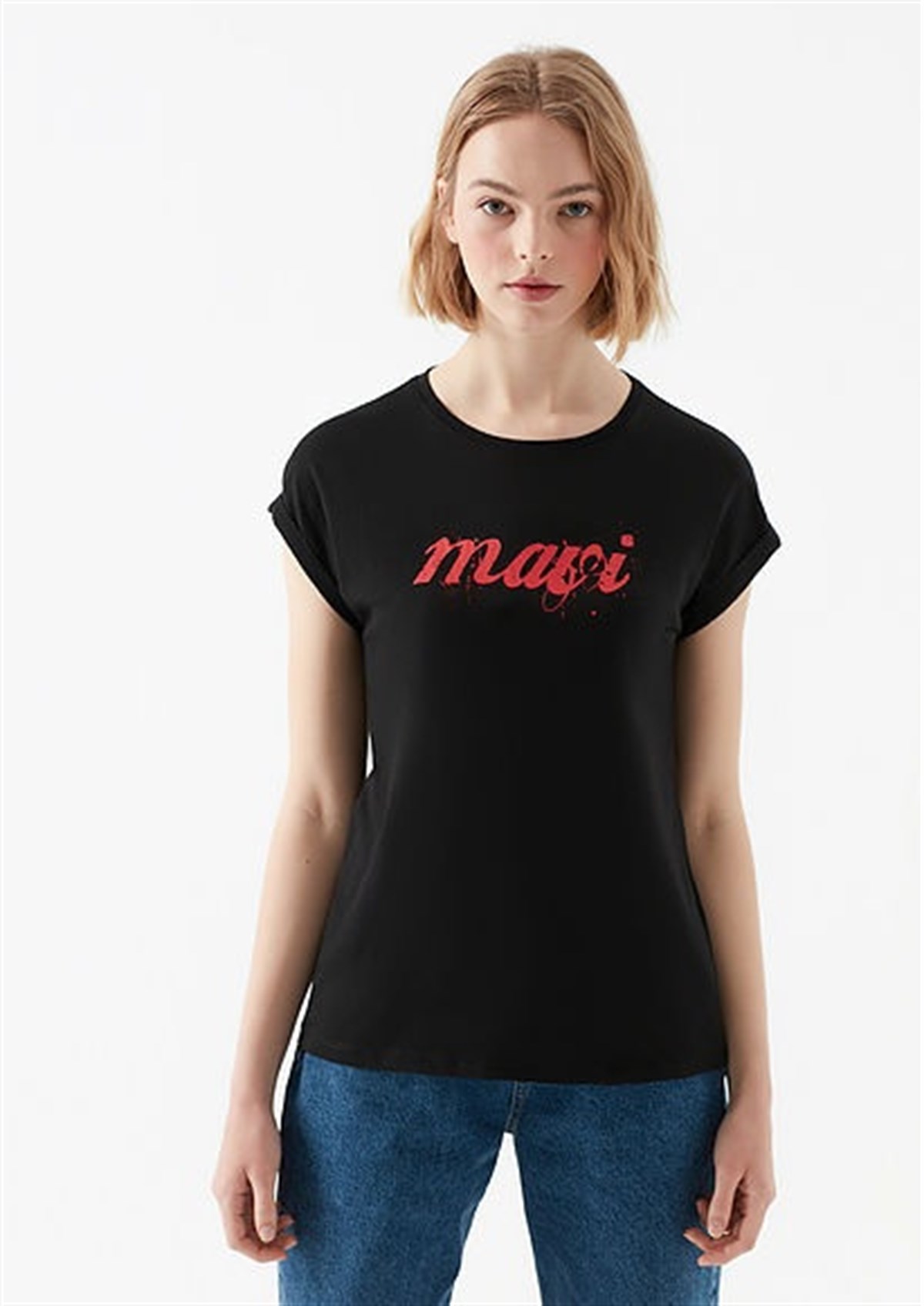 166422-900Mavi Mavi İstanbul Tee Siyah Kadın Tişört