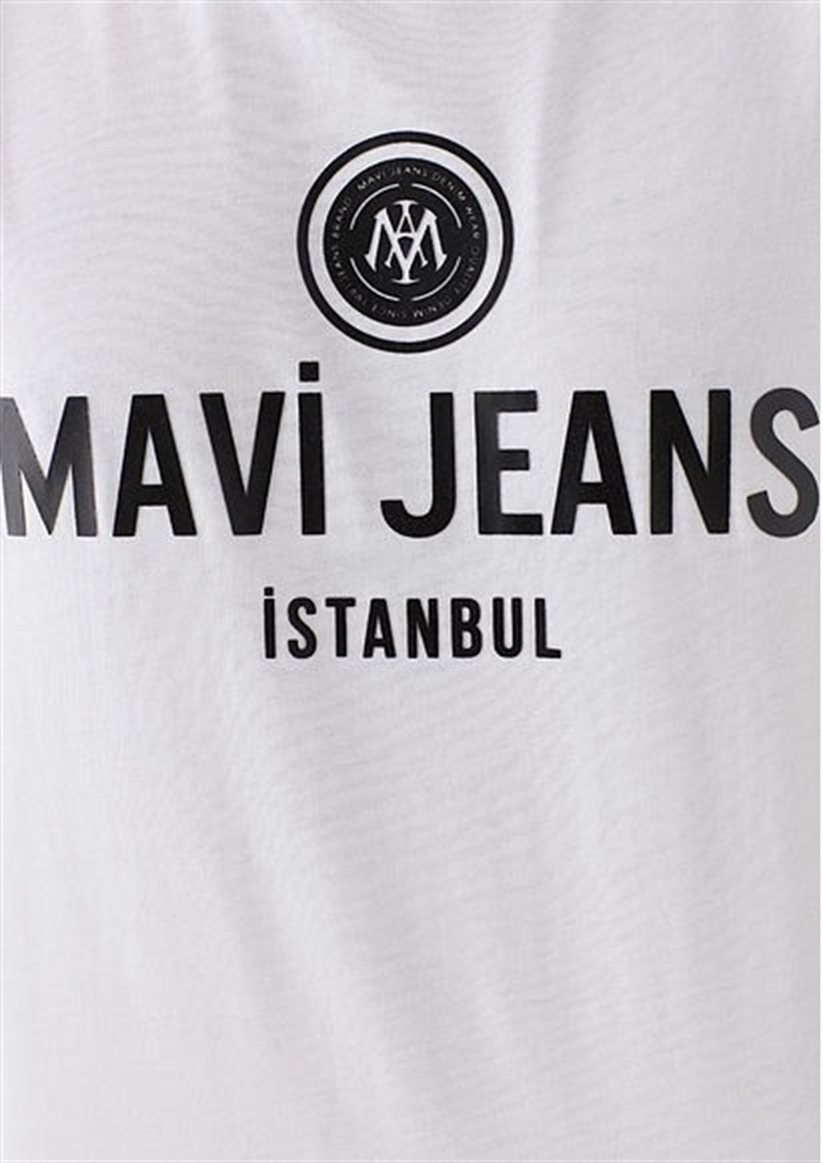 066195-620Mavi Mavi Logo Baskılı  Beyaz Erkek T-Shirt