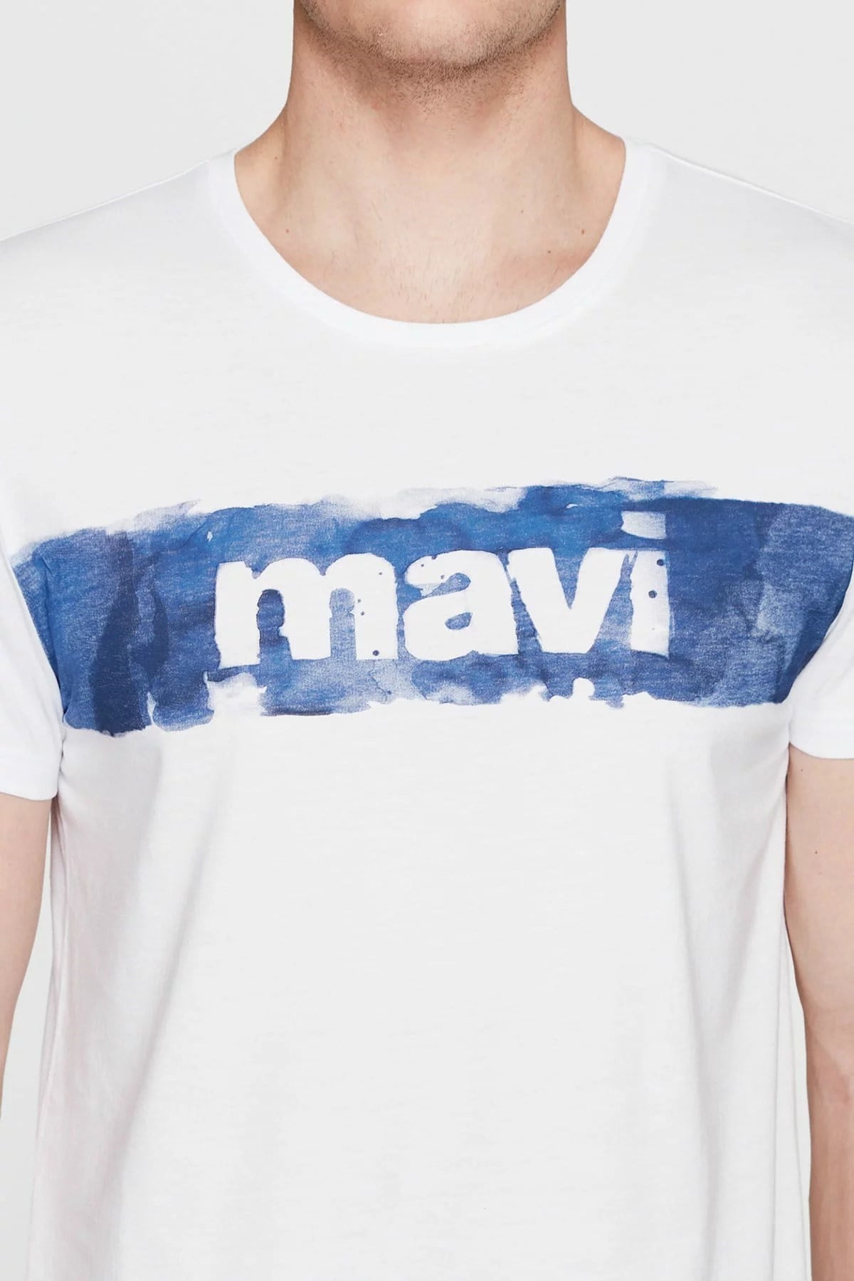 065644-620MAVİ MAVİ LOGO TİŞÖRT beyaz