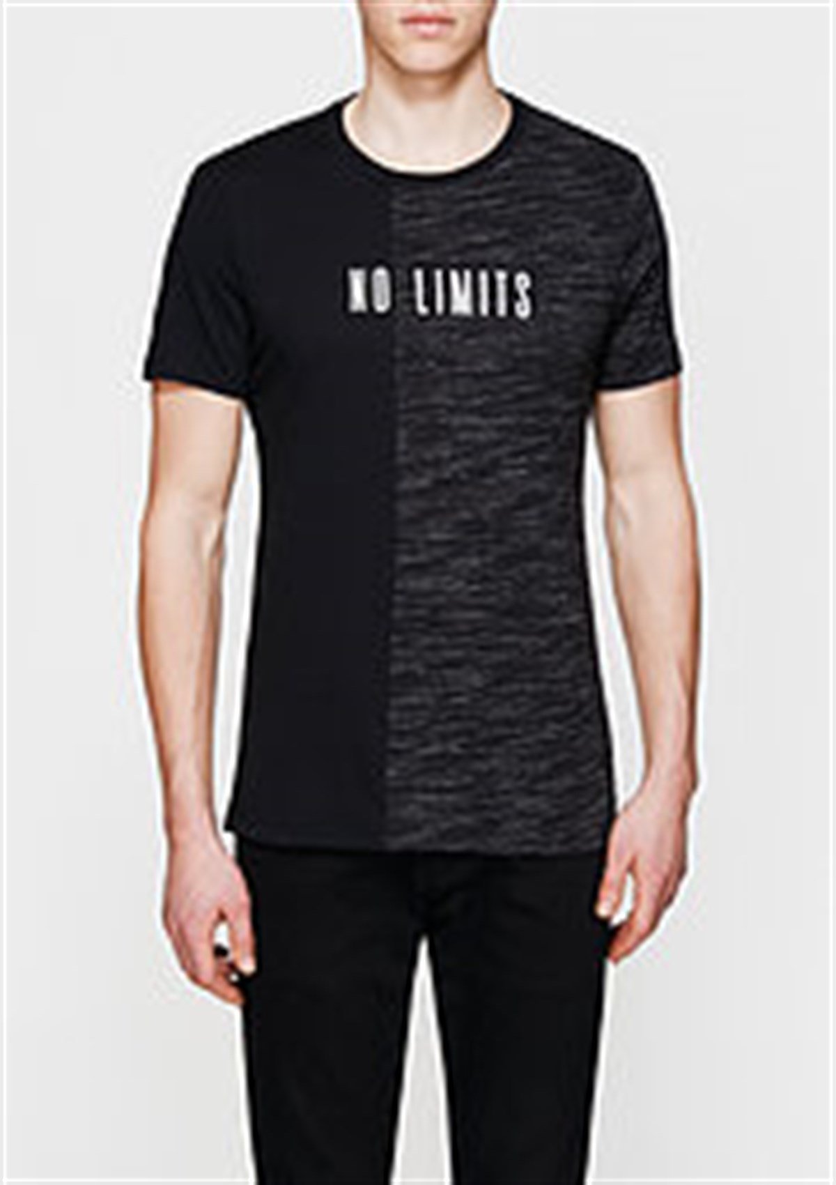 065352-900Mavi No Limits Baskılı Tişört Siyah
