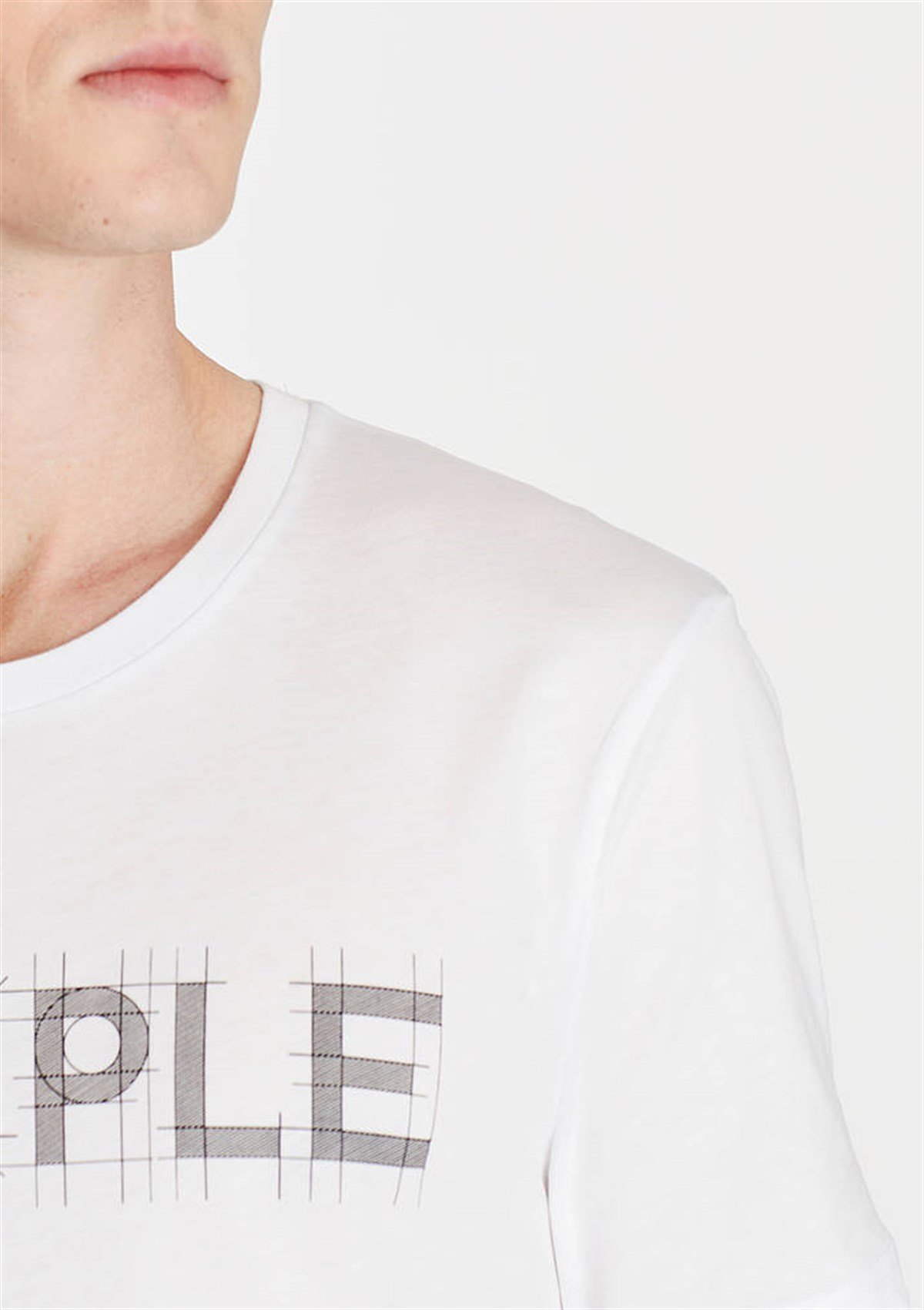 065882-620MAVİ PEOPLE BASKILI TİŞÖRT beyaz ERKEK T-SHIRT-STD