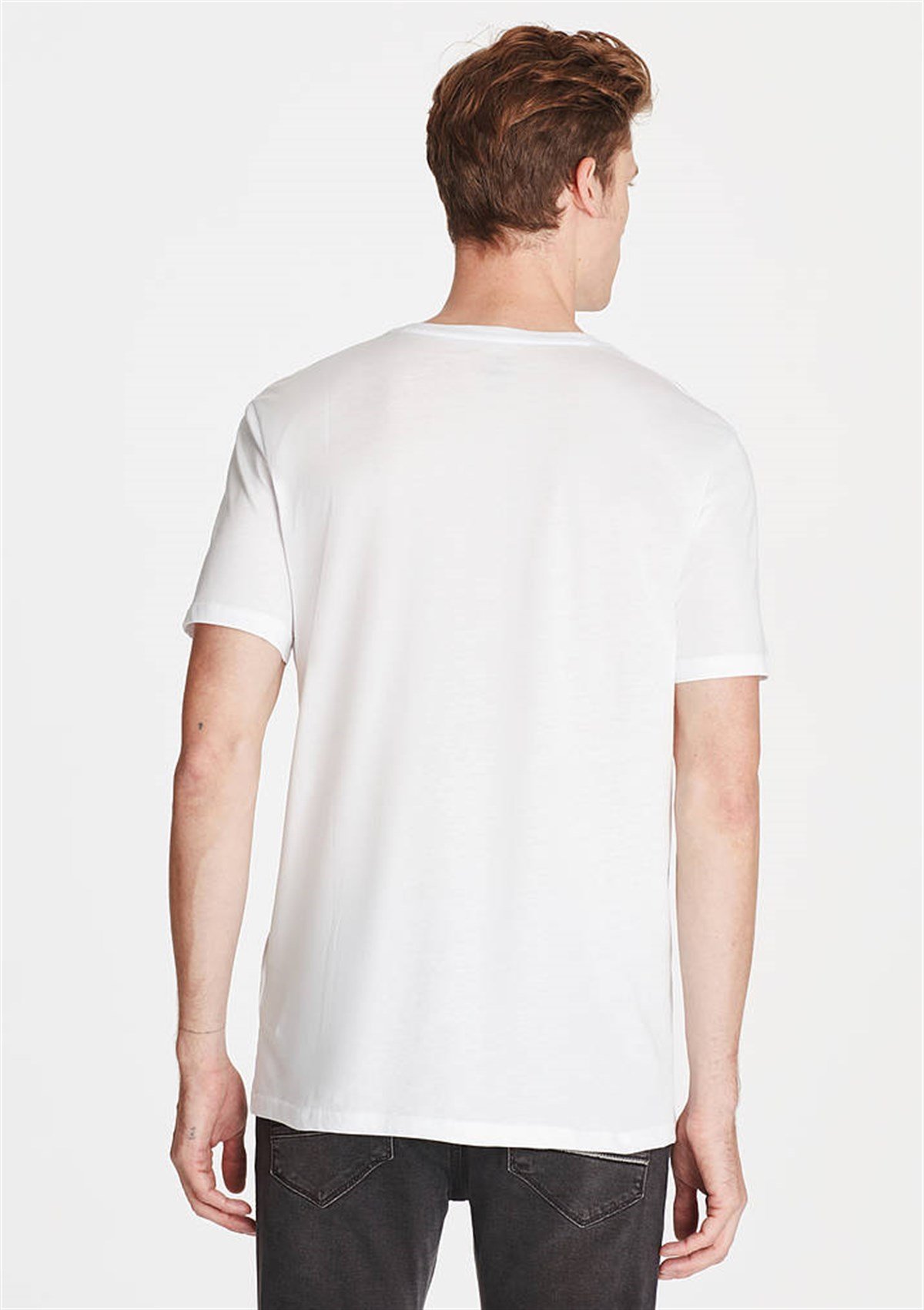 065882-620MAVİ PEOPLE BASKILI TİŞÖRT beyaz ERKEK T-SHIRT-STD
