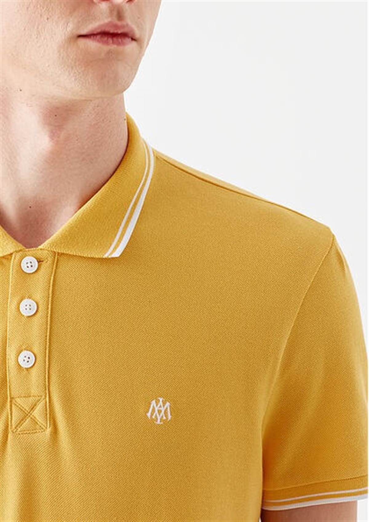 064164-33408Mavi Polo  Limon Sarı Erkek T-Shirt